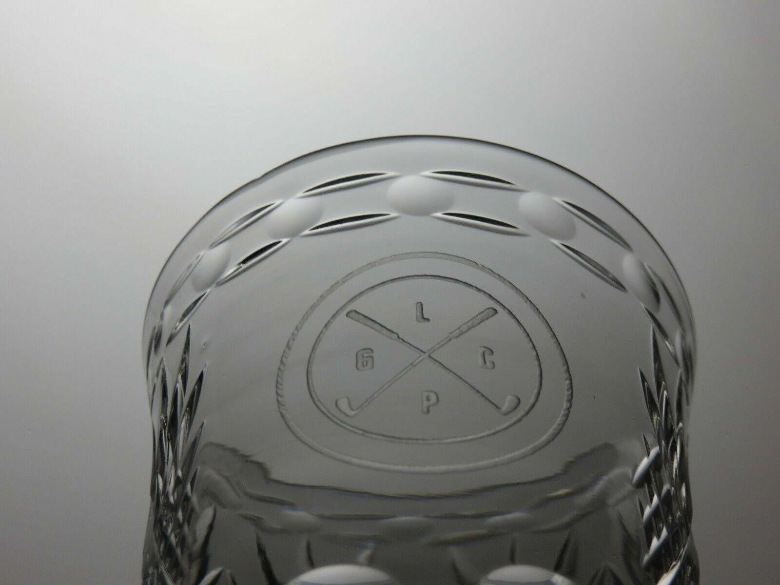 Other Tutbury Crystal Wine Goblets Set Of 3 Etched Golf Pattern Size ONE SIZE - 4 Thumbnail