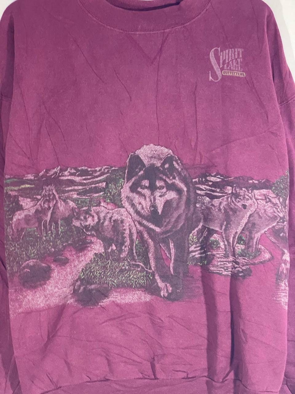 Vintage 90s wolf vagabond wild animal sweatshirt size 2XL