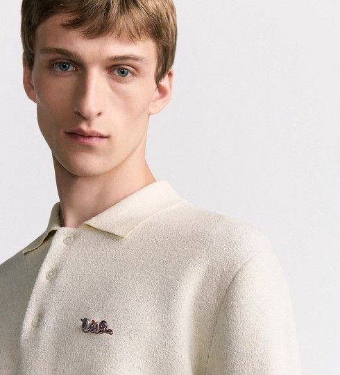 Dior × Kaws o1w1db11025 513M656 Long-Sleeved Polo Shirt in White/Yellow Size US L / EU 52-54 / 3 - 6 Thumbnail