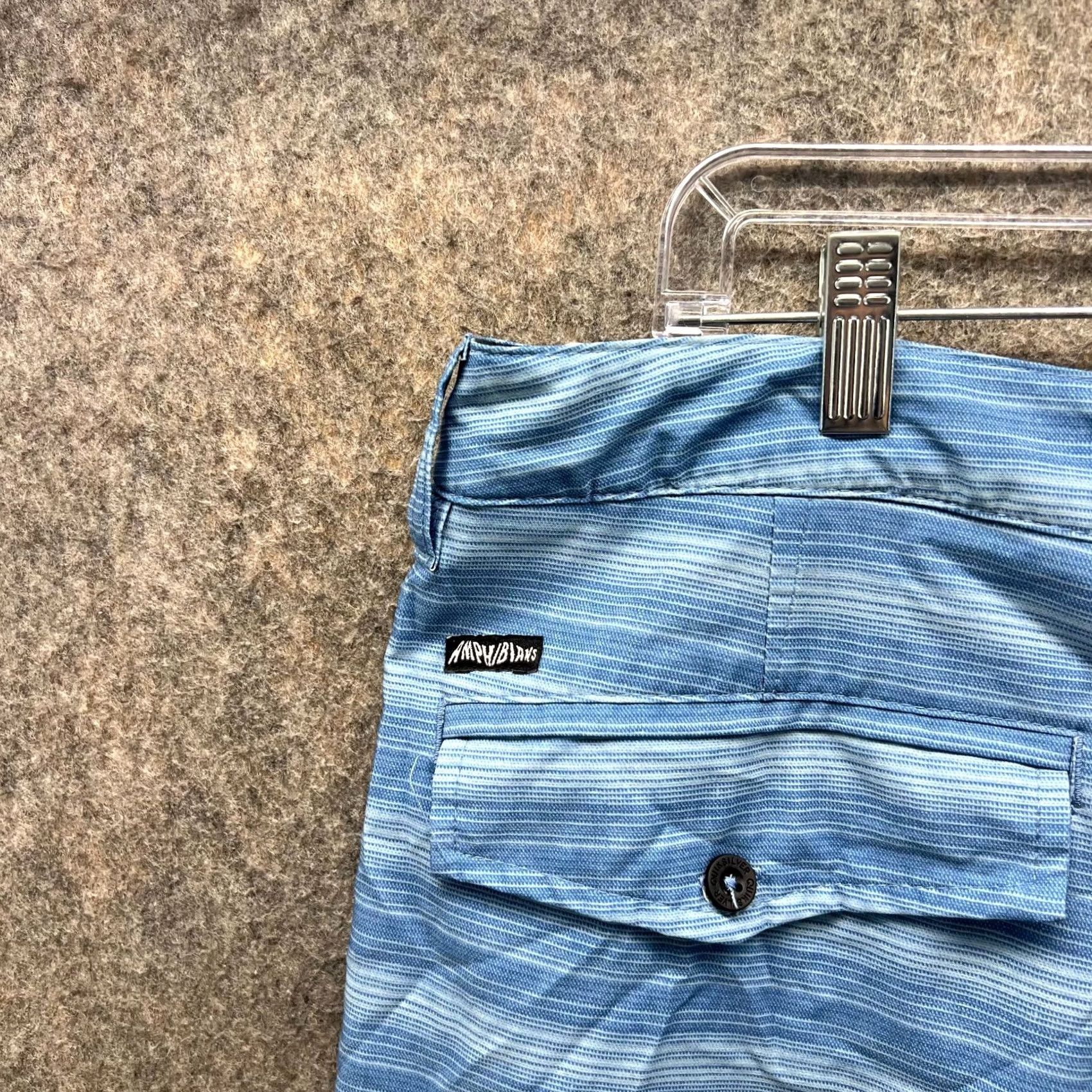 Quiksilver Quiksilver Shorts Mens 38 Blue Stripes Chino Flat Front Amphibians Golf Pattern Striped Pockets Button Front Casual, Travel, Business Mens 38 Blue Size US 38 / EU 54 - 4 Thumbnail