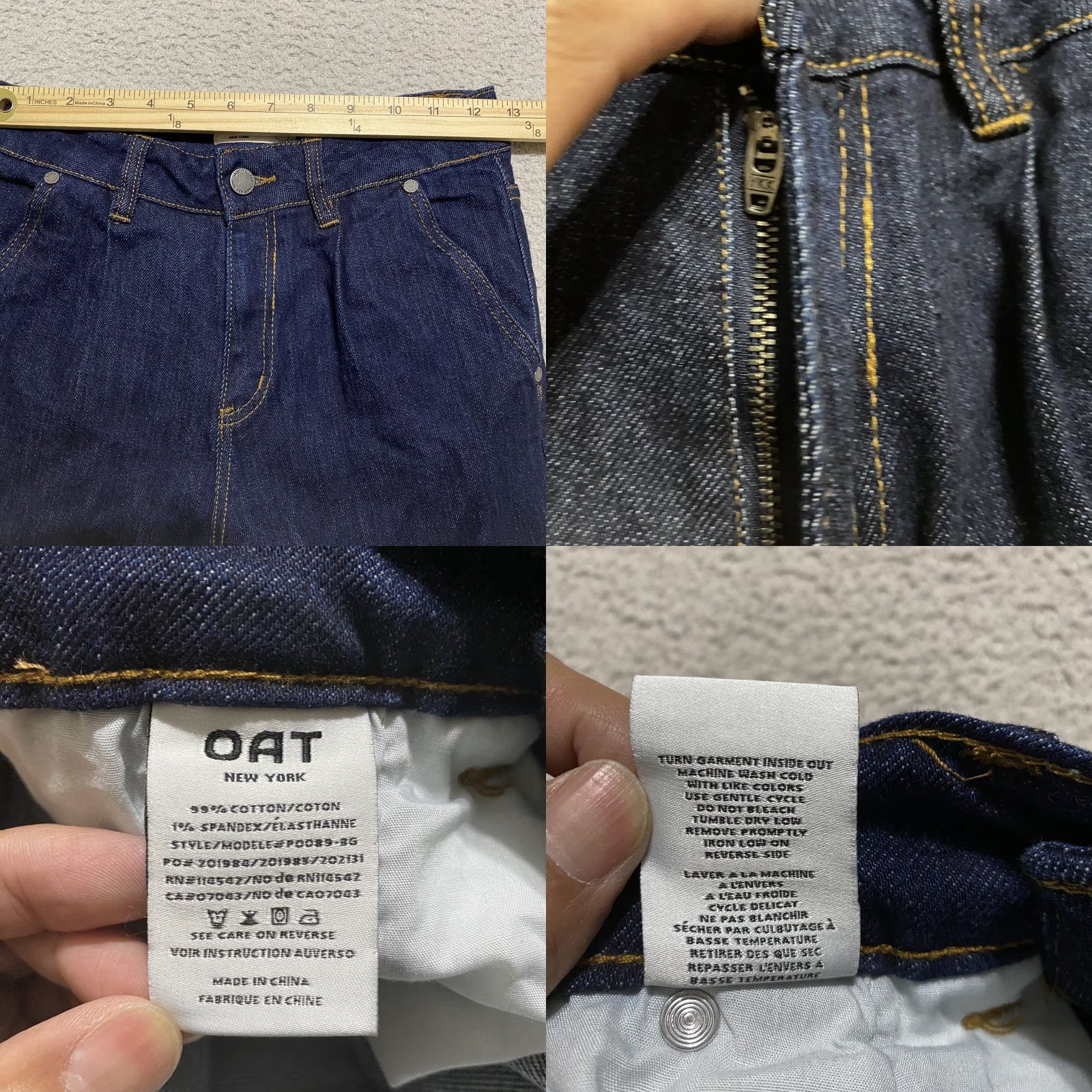 Vintage OAT New York Jeans Womens 2 Blue Denim Wide Leg High Rise Raw Hem Cropped Crop Wide-Leg Jeans Womens M2 LOY? Size 26" / US 2 / IT 38 - 8 Thumbnail