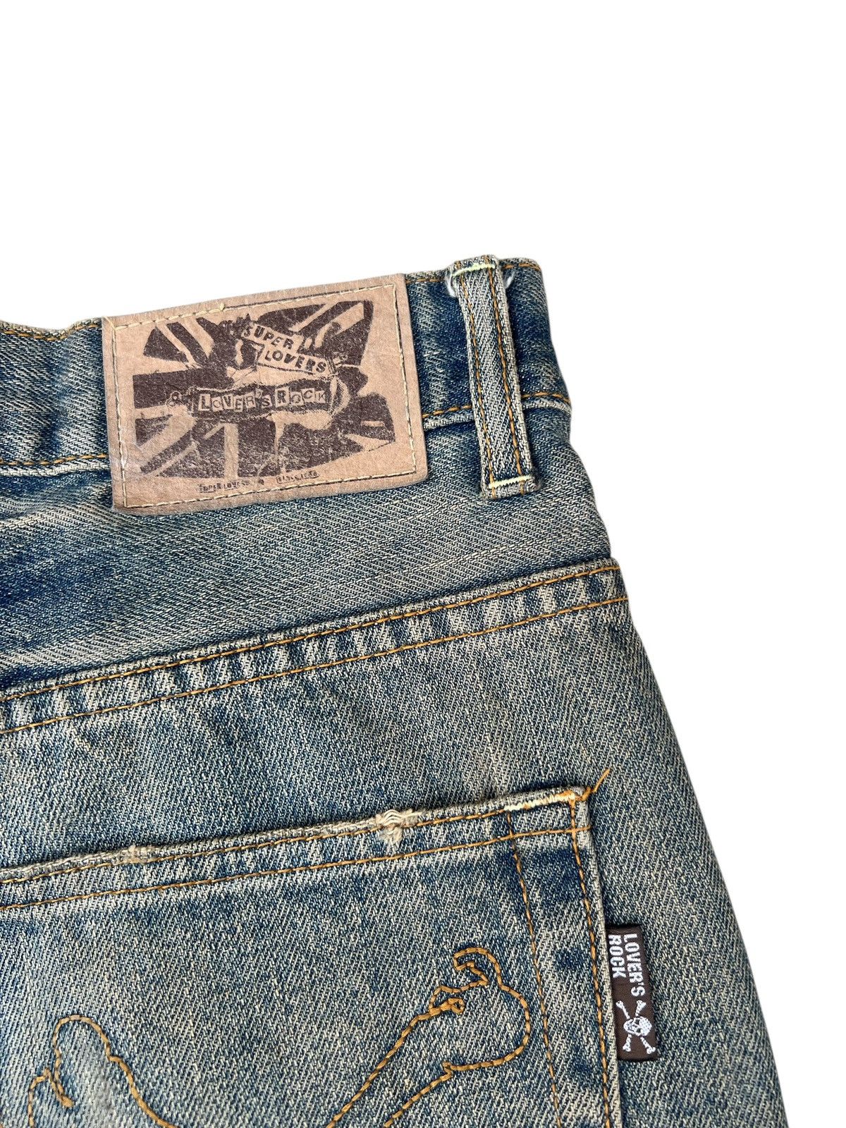 Super Lovers Vintage Super Lovers Japan Distress Dirty Mud Denim Jeans Size US 31 - 19 Thumbnail