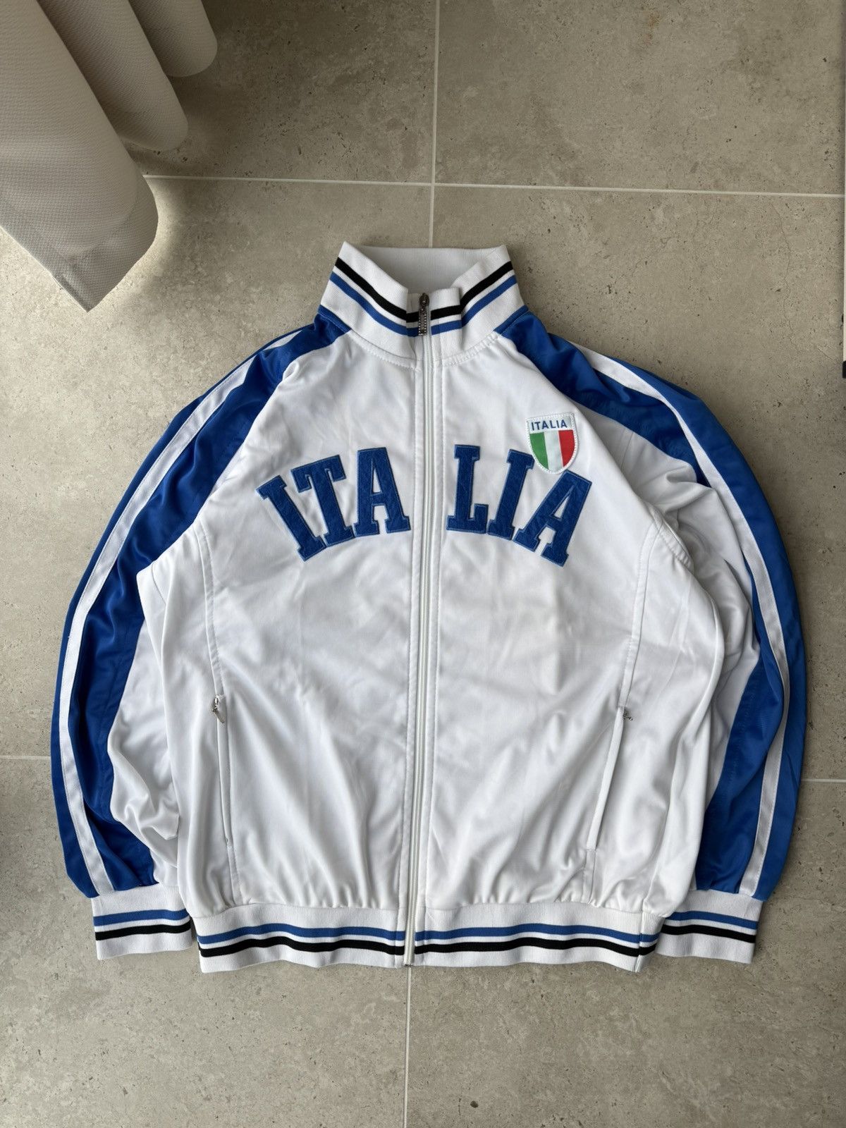 Vintage 00s Italy Embroidered Big Logo Italia Zip Up Track Jacket Size US M / EU 48-50 / 2 - 1 Thumbnail
