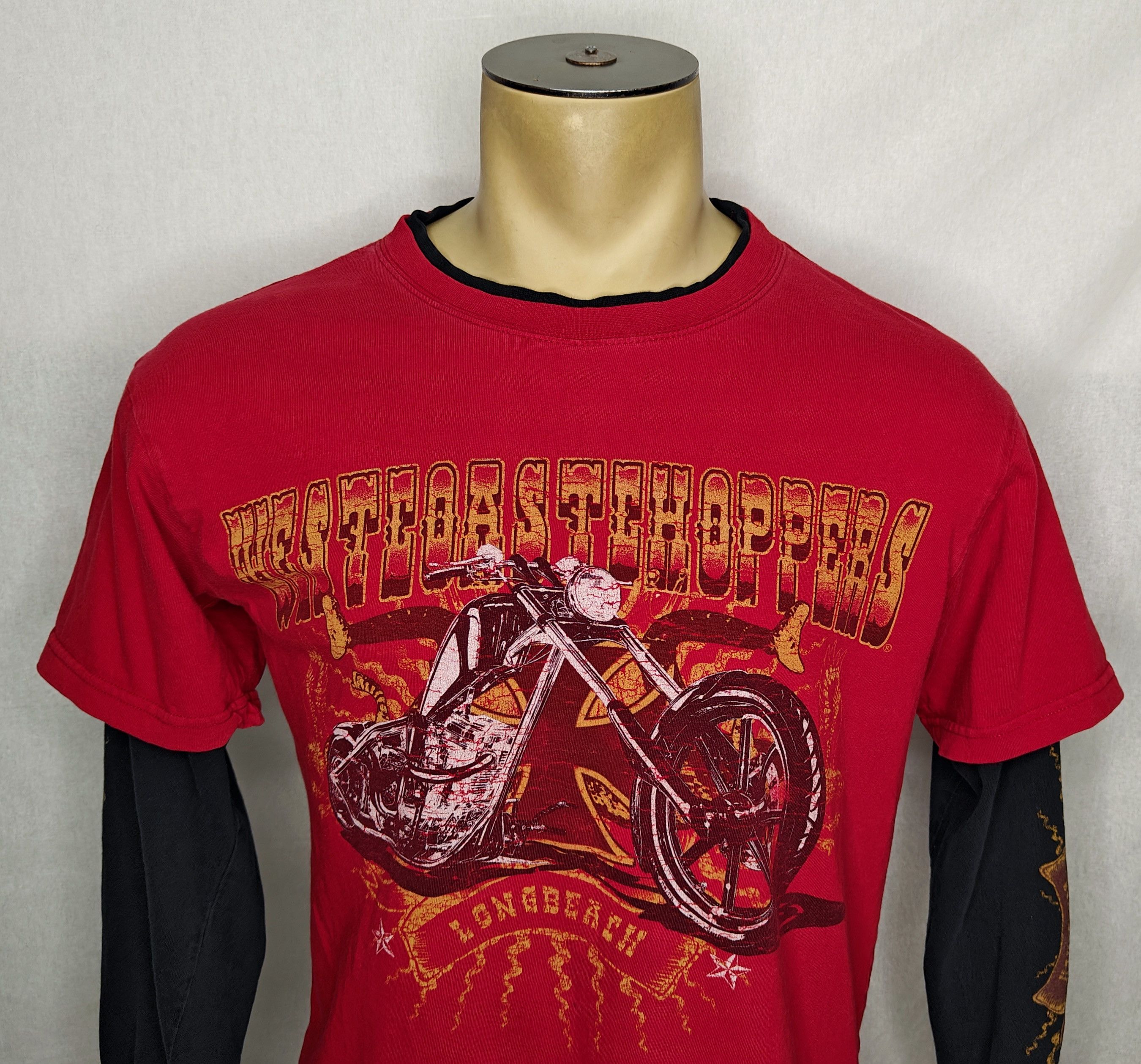 Vintage × West Coast Choppers Vtg Y2K West Coast Choppers Jesse Who red l/s biker t-shirt Size US M / EU 48-50 / 2 - 2 Thumbnail