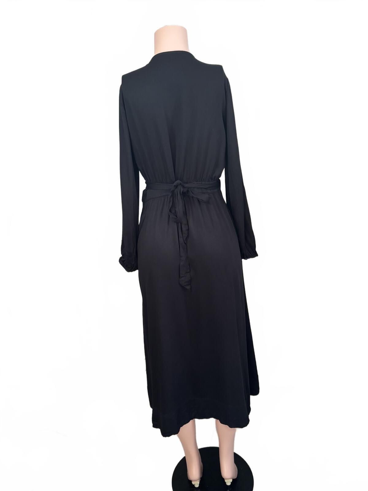 Band Tees Bando Elegant Black Long Sleeve Midi Dress M/L Size M / US 6-8 / IT 42-44 - 6 Thumbnail