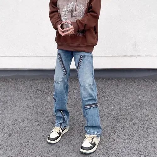VIBE Straight zipper jeans with retro workwear design Size US 32 / EU 48 - 1 Thumbnail