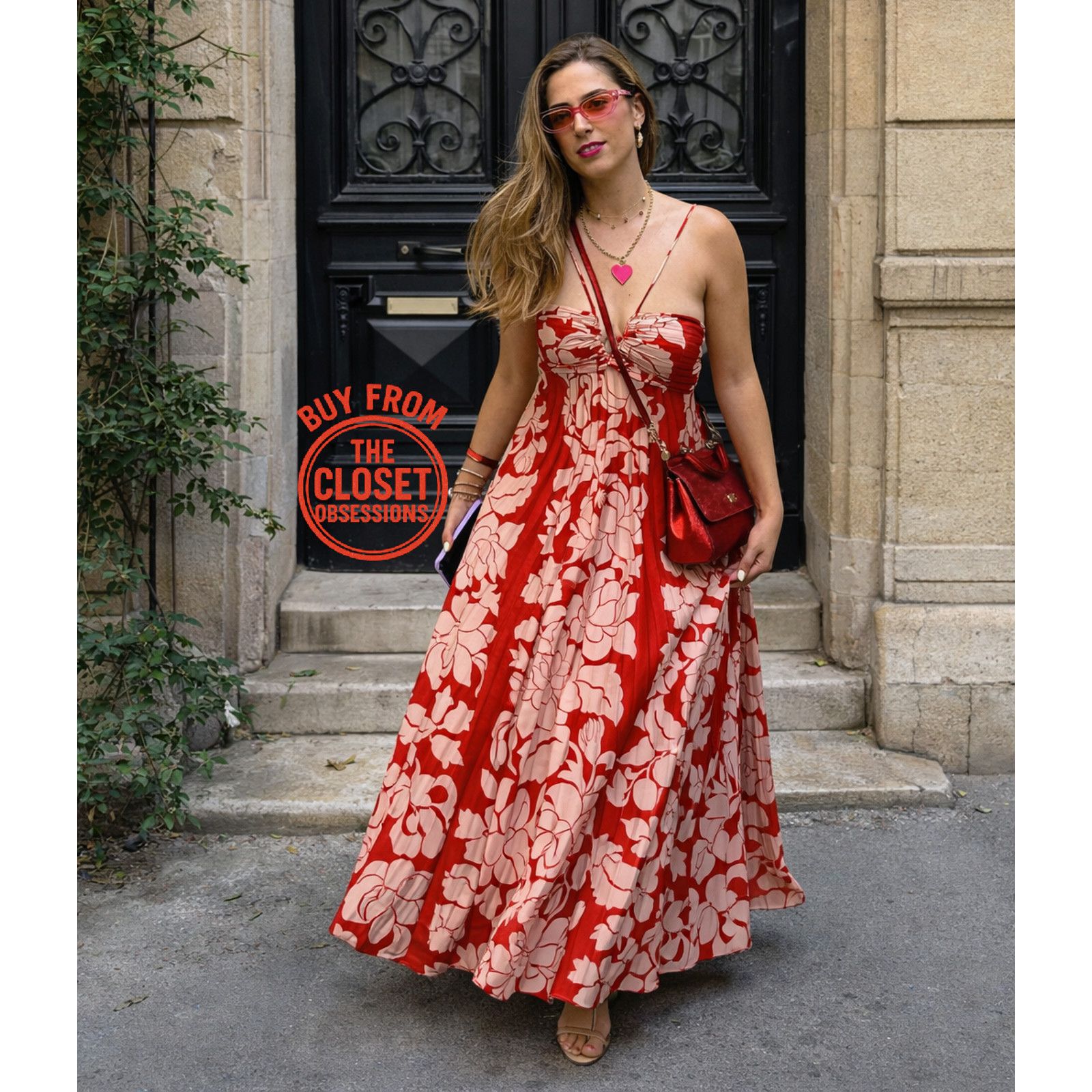 mango flowy pleated dress Pleated dress with bow – Shaws main image 1