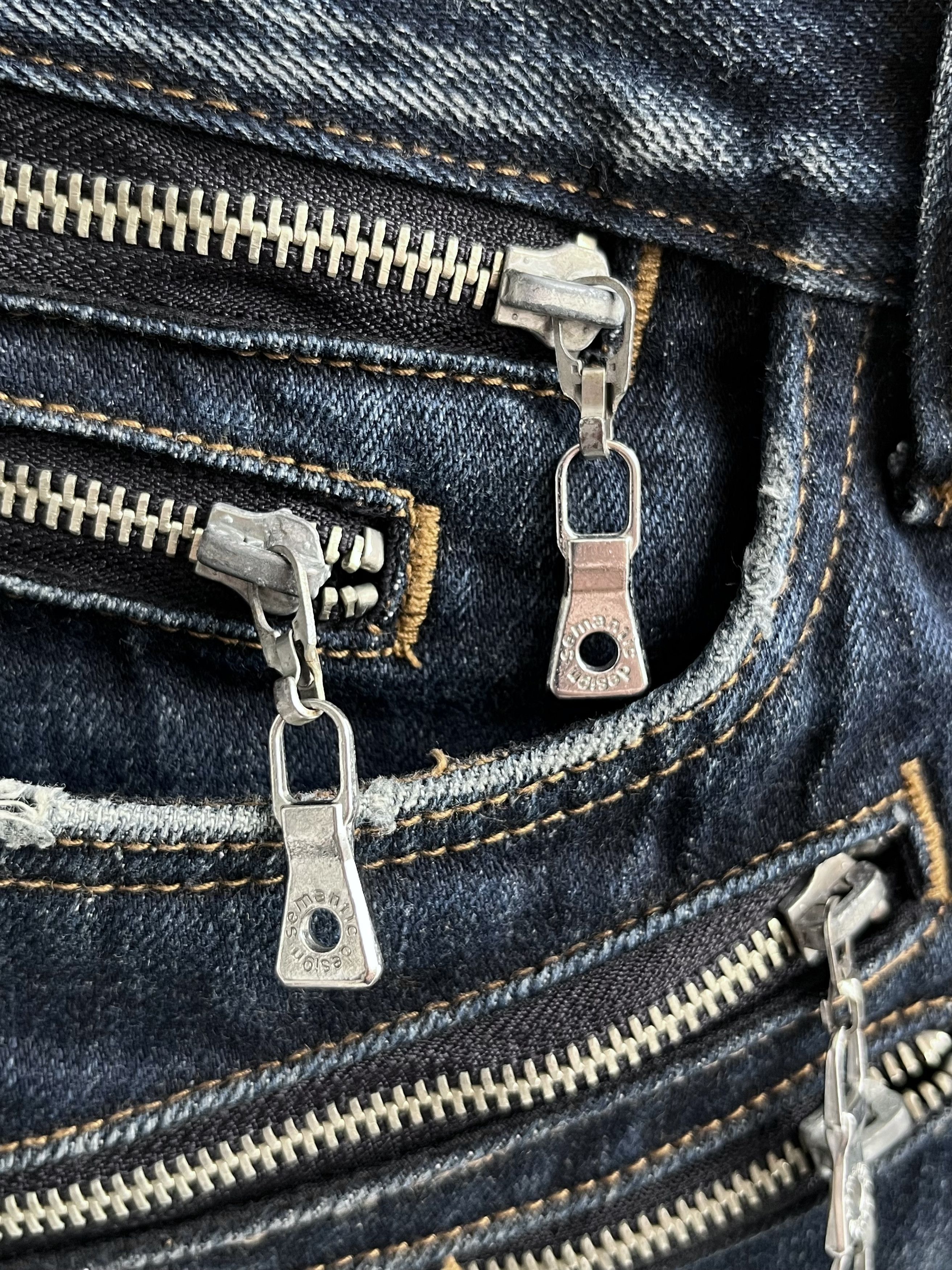 semanticdesign 🔥Ultra Rare Semantic Design Multi-Zipper Grunge Denim Size US 31 - 7 Thumbnail