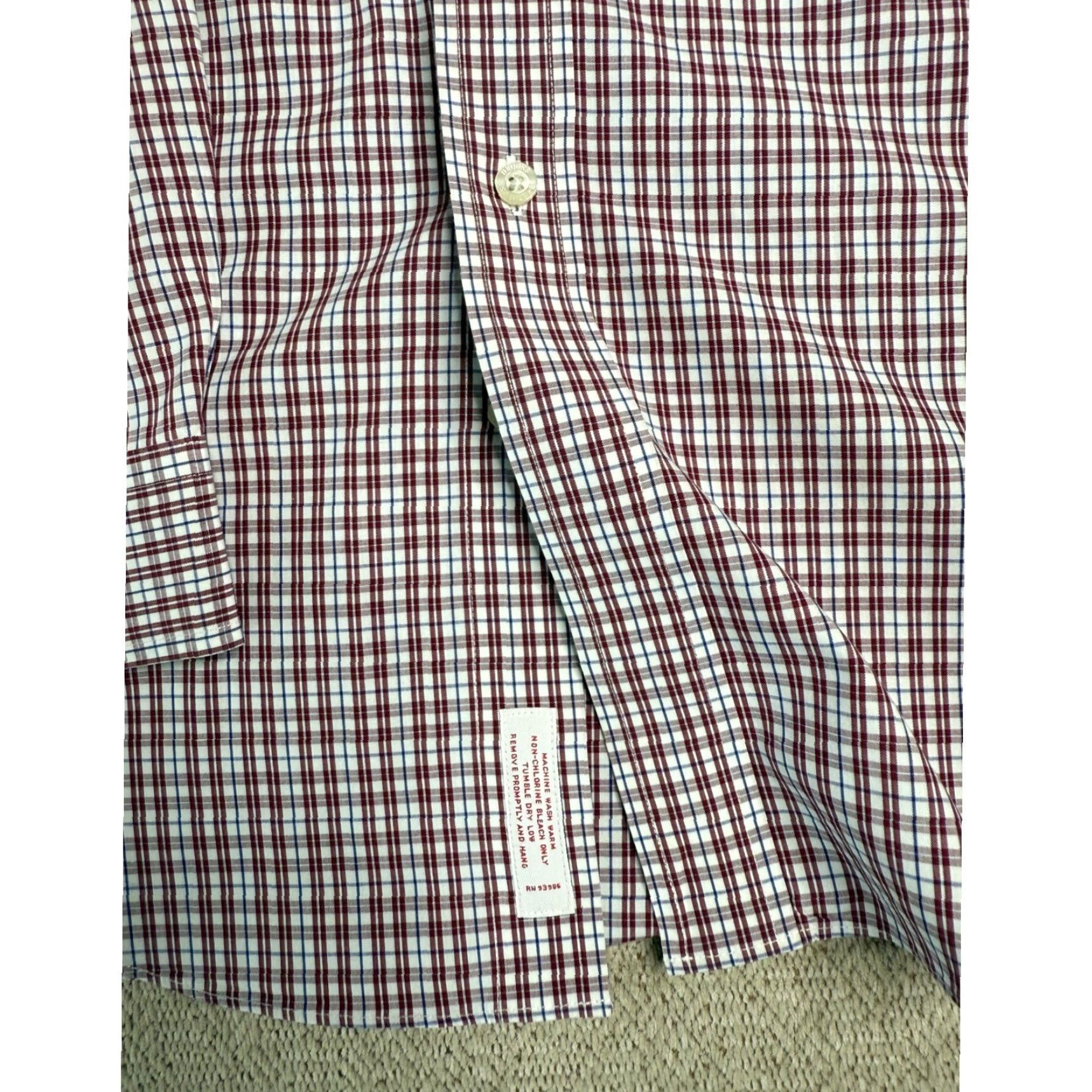 Brooks Brothers VINTAGE Brooks Brothers Mens Dress Shirt Long Sleeve Plaid Checkered Traditional Large Size 42R - 4 Thumbnail