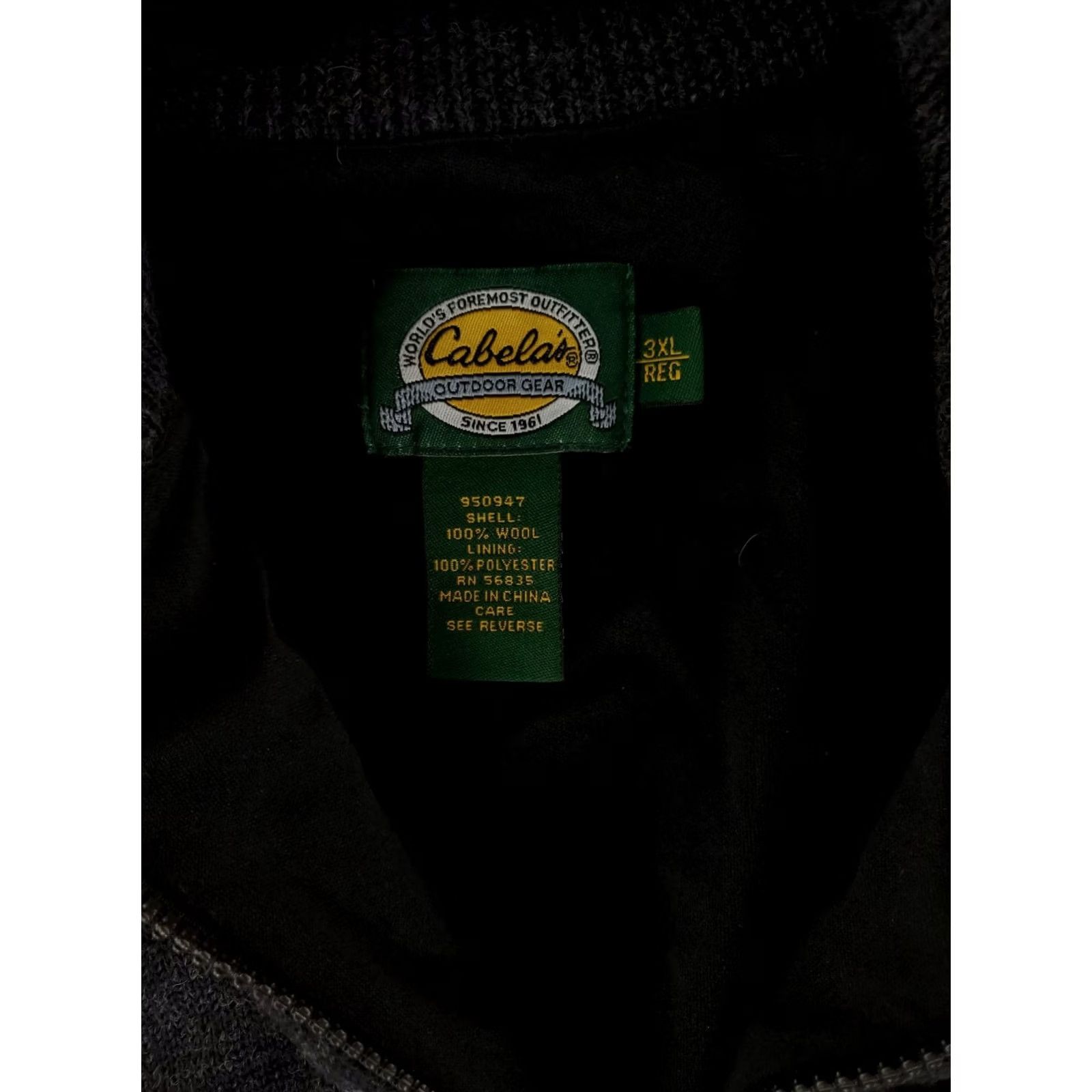 Vintage Cabela's Sweater 100% Wool 1/4 Zip Lined Insulated Pullover Gray Elbow Mens 3XL Size US XXL / EU 58 / 5 - 4 Thumbnail