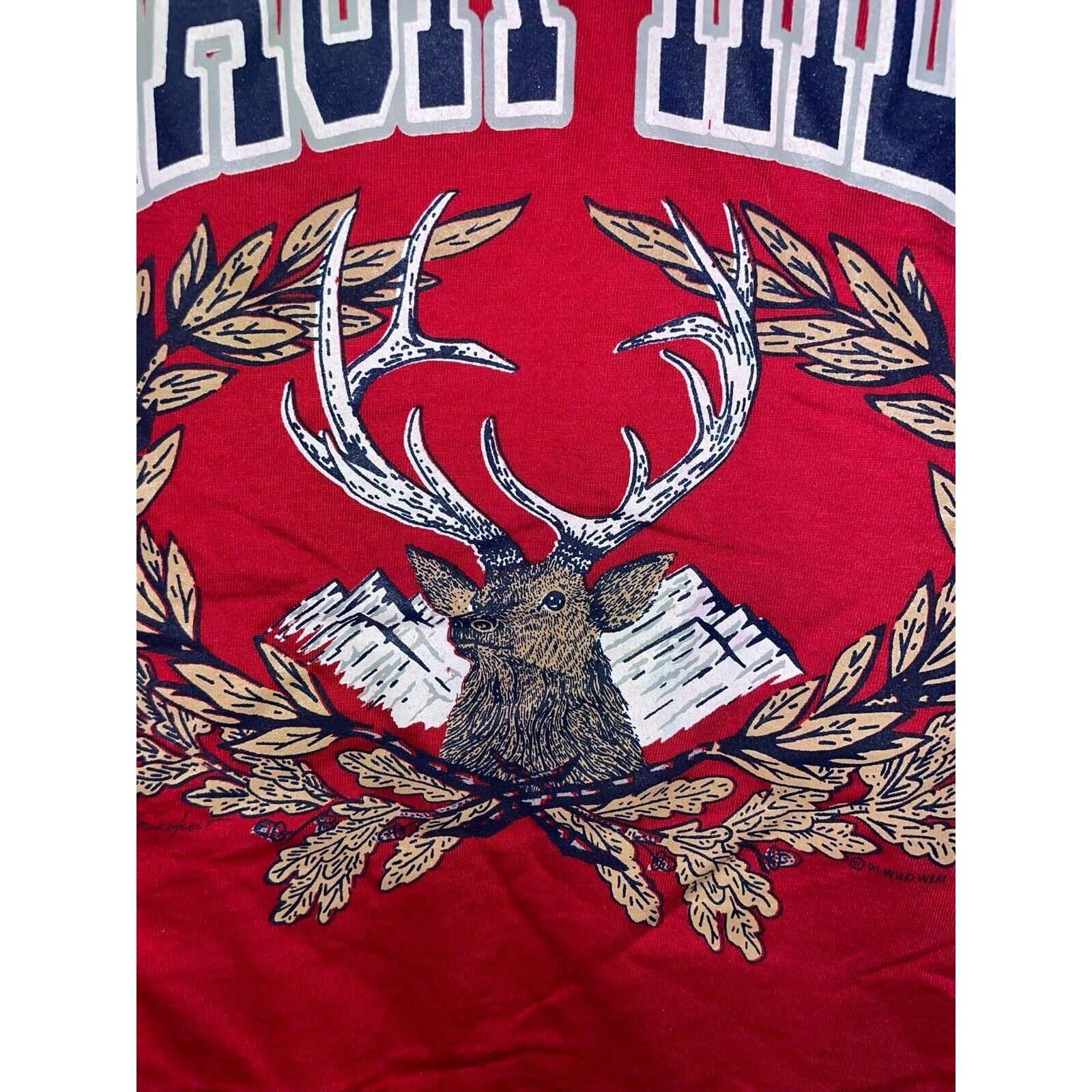 Jerzees Vintage Black Hills Shirt South Dakota Elk Red VTG 90s Tee M Size US M / EU 48-50 / 2 - 6 Thumbnail
