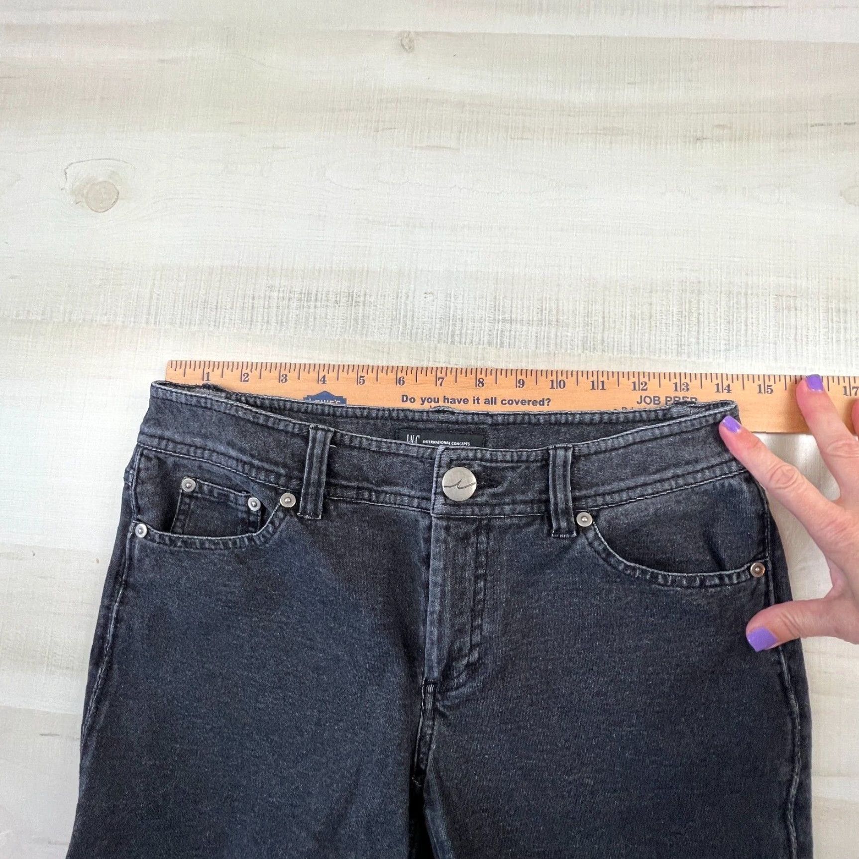 Vintage INC International Concepts Womens Black Skinny Jeans 2 28x27 Low Rise Stretch Size 26" / US 2 / IT 38 - 6 Thumbnail