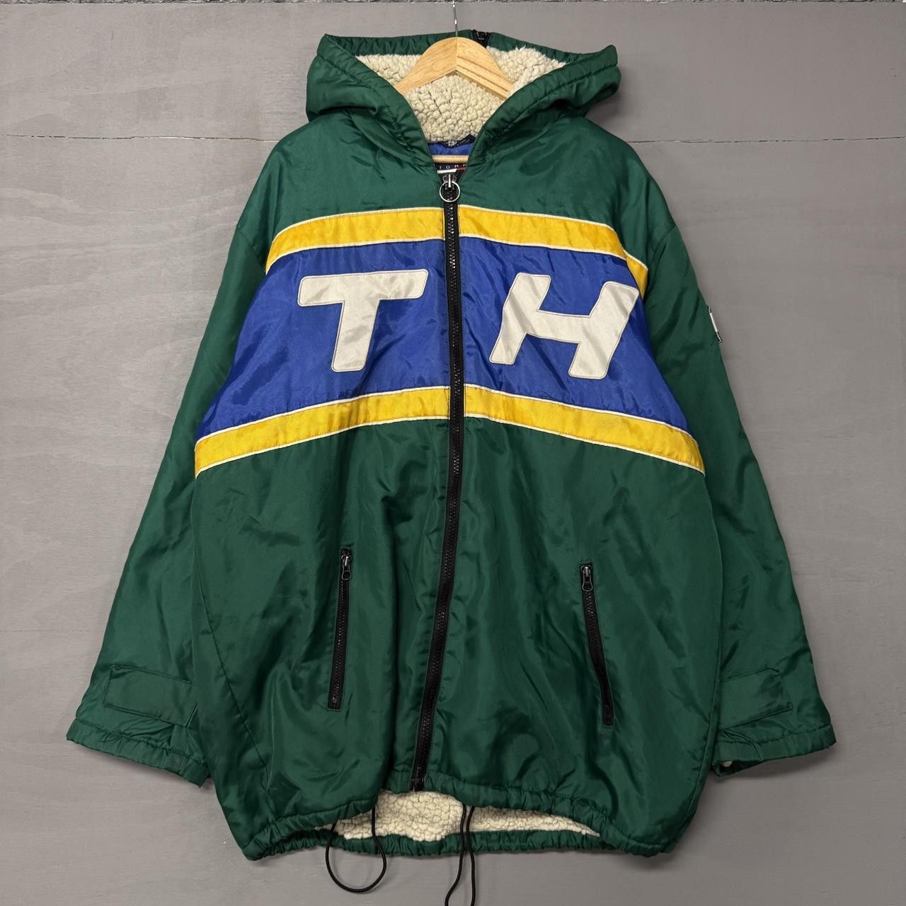Tommy Hilfiger Tommy Hilfiger Green Y2K Sherpa Lined Zip Up Hood Jacket XL Size US XL / EU 56 / 4 - 2 Thumbnail
