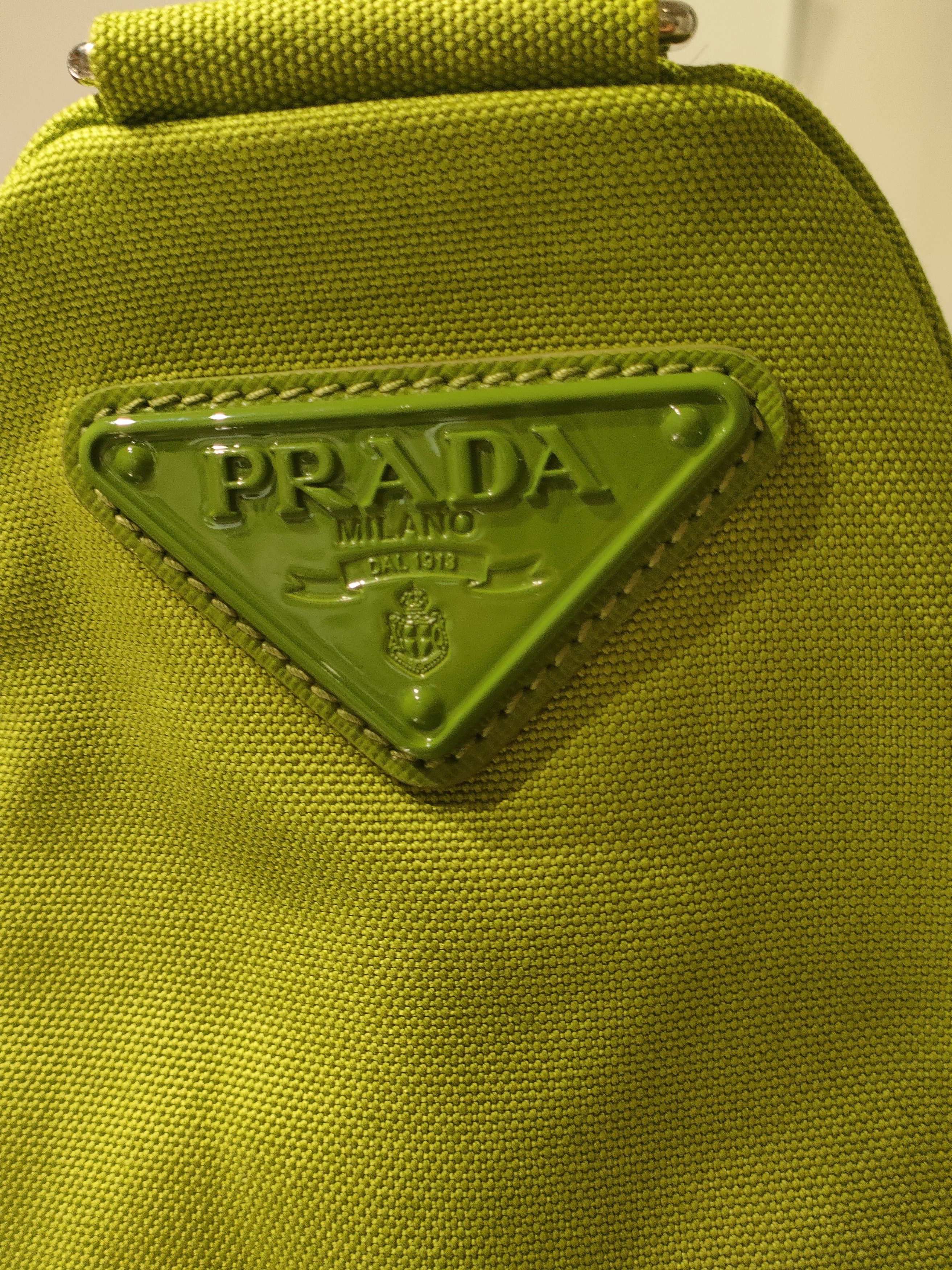 Prada Prada Avocado Canvas Micro Label Triangular Crossbody Bag Size ONE SIZE - 9 Thumbnail