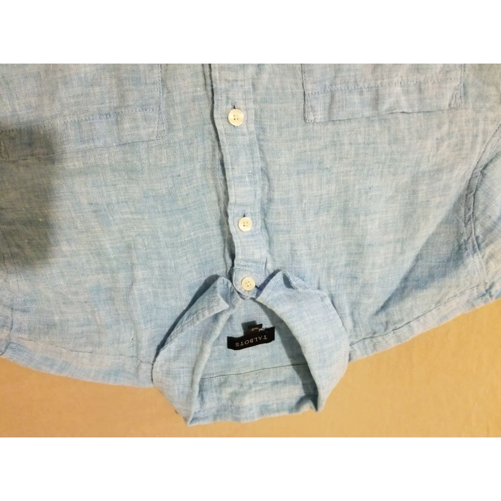 Talbots Womens Talbots Blouse Shirt S Small Linen Blue Button Shirt Womens Size S / US 4 / IT 40 - 2 Thumbnail