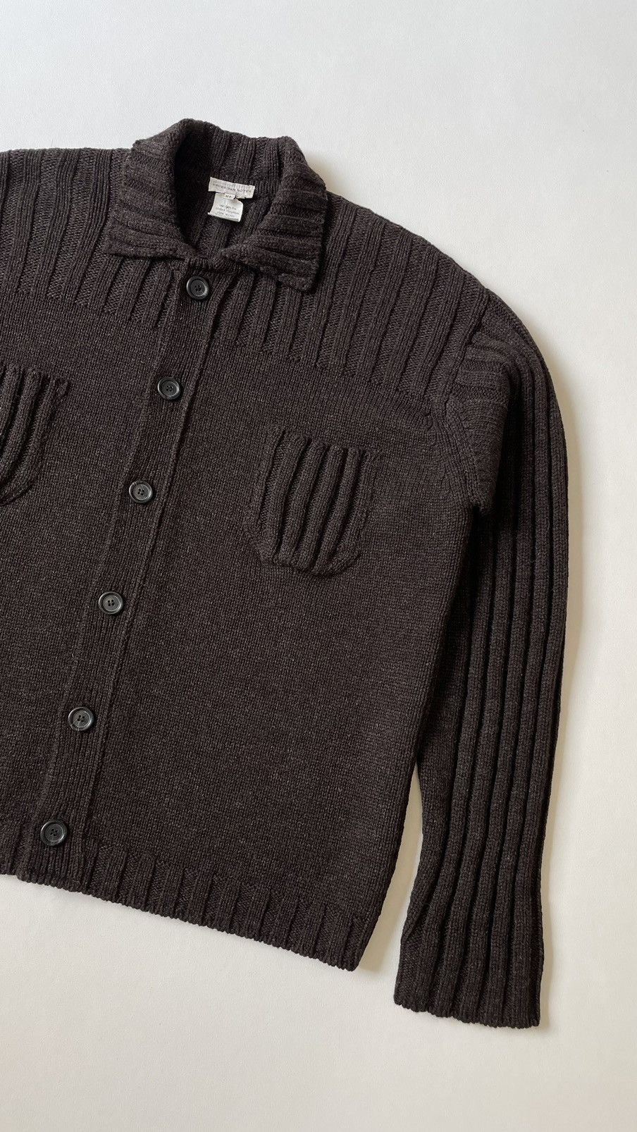 Dries Van Noten Early 2000s Brown Wool Cardigan Size US XL / EU 56 / 4 - 6 Thumbnail