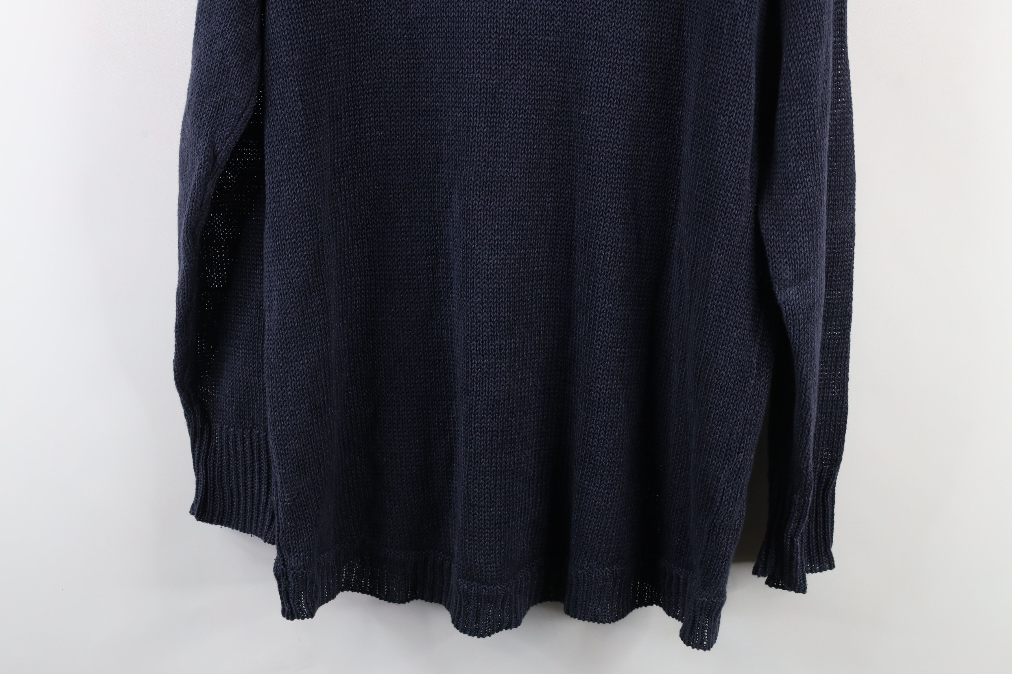 J.Crew × Vintage Vintage 90s J Crew Linen Knit Baggy Fit Sweater Navy Blue Size XL / US 12-14 / IT 48-50 - 8 Thumbnail