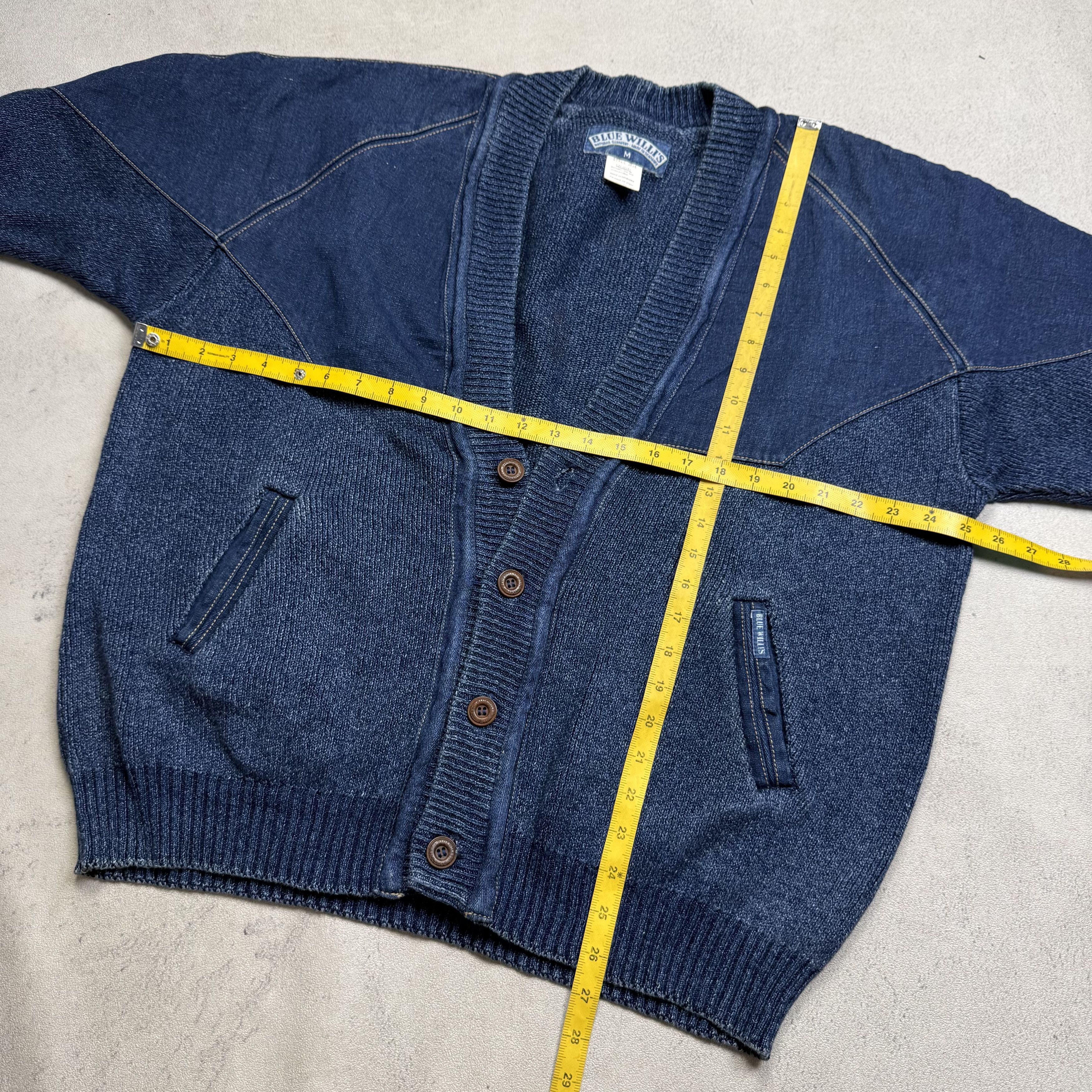 Vintage Blue Willi's Indigo Knit Cardigan Sweater Size US M / EU 48-50 / 2 - 8 Thumbnail