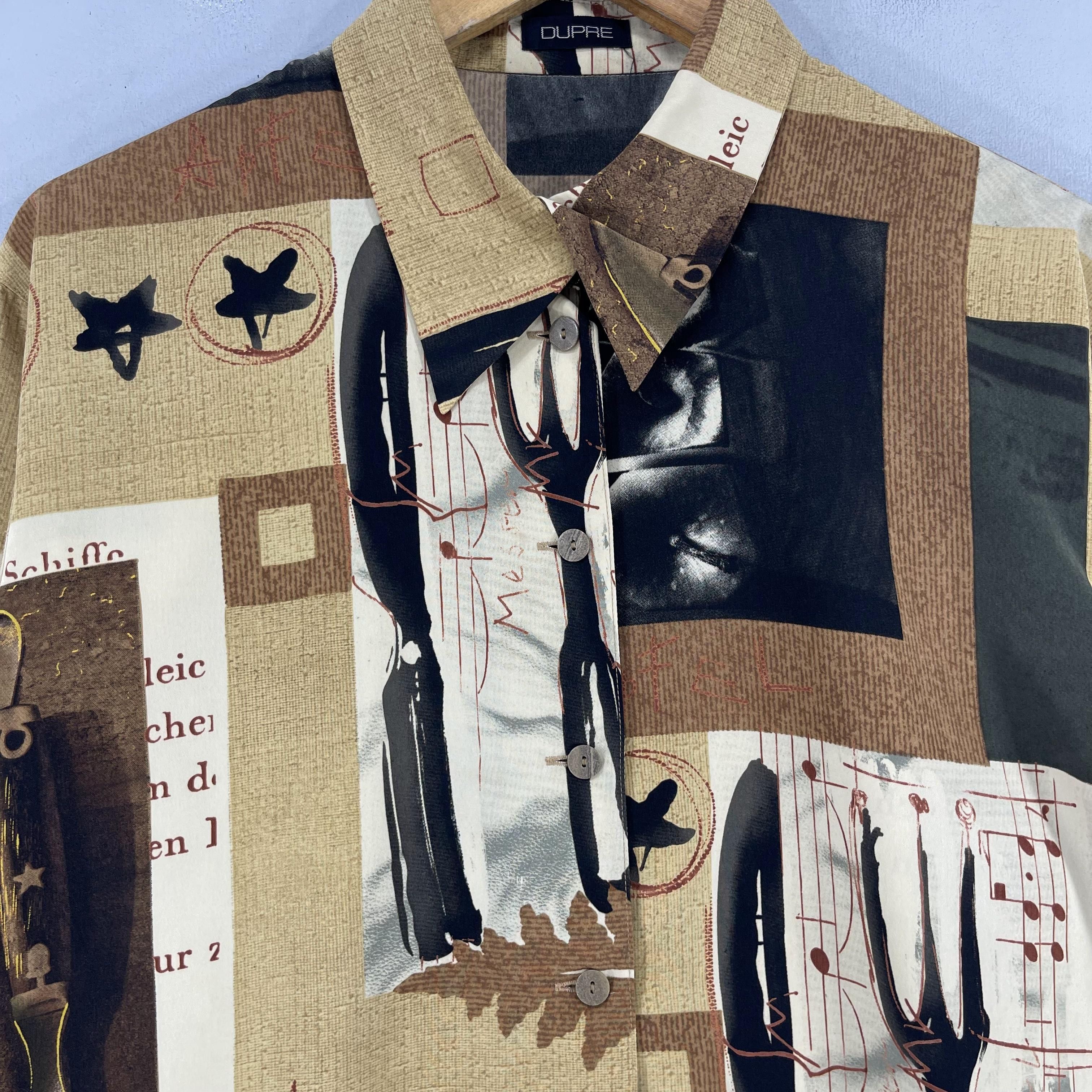 Art Comes First × Japanese Brand Vintage DUPRE Pop Art Psychobilly Polyester Button Up Shirt Size M / US 6-8 / IT 42-44 - 2 Thumbnail