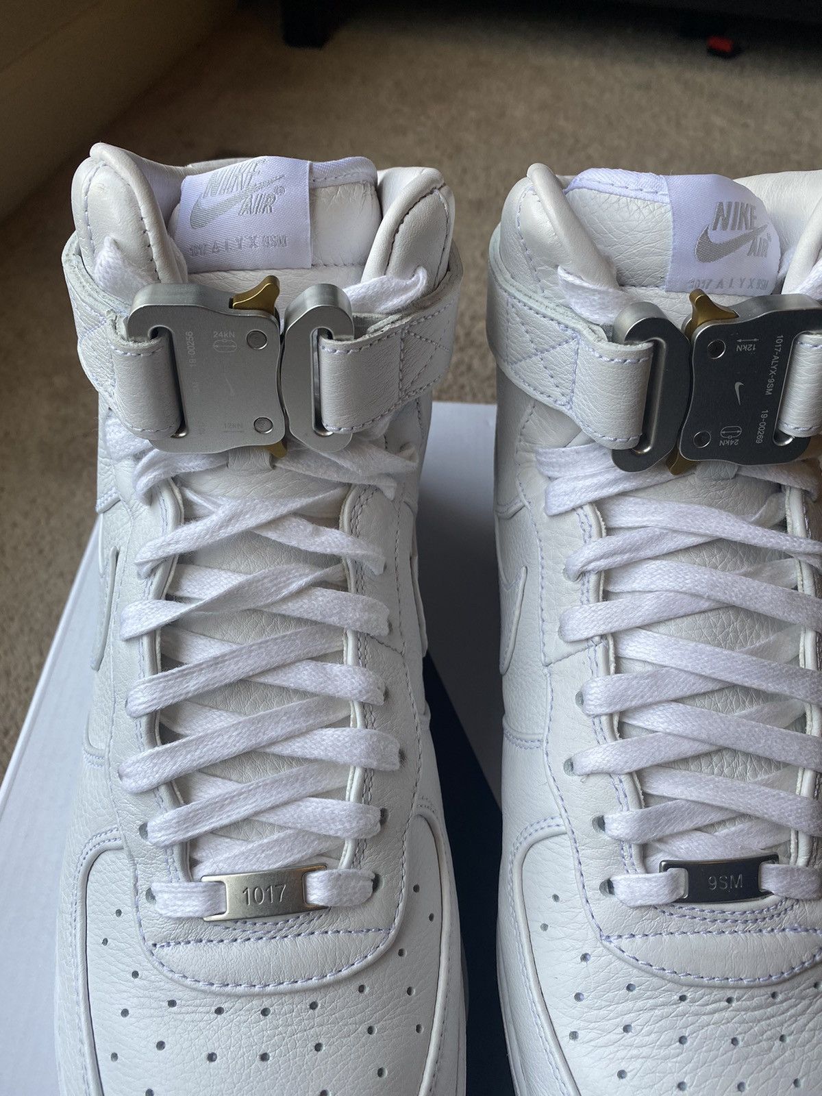 1017 ALYX 9SM × Nike Nike Air Force 1 Alyx Hi Triple White Size 13 Size US 13 / EU 46 - 3 Thumbnail
