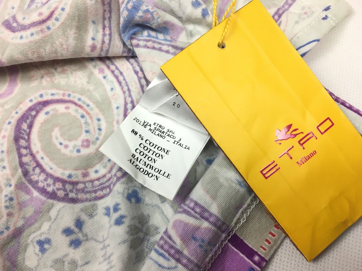 Etro Vintage 90s Etro Milano Paisley Floral Unisex Polo Tee Size US S / EU 44-46 / 1 - 5 Thumbnail