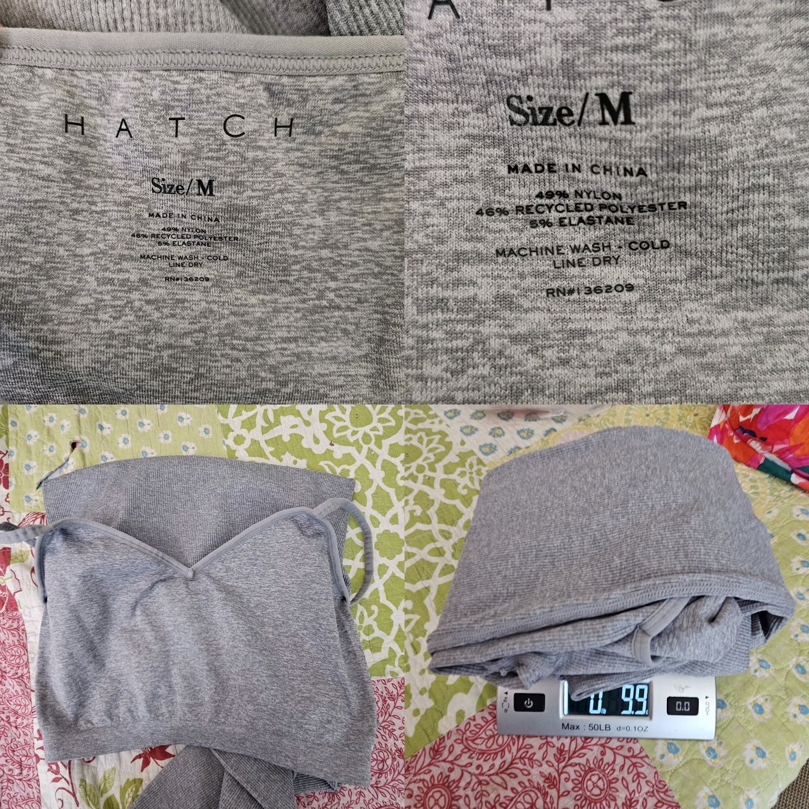 Vintage HATCH Grey Body Maternity Rib Unitard Jumpsuit V-neck Skinny Leg Size M Womens Sleeveless Size 32" / US 10 / IT 46 - 8 Thumbnail