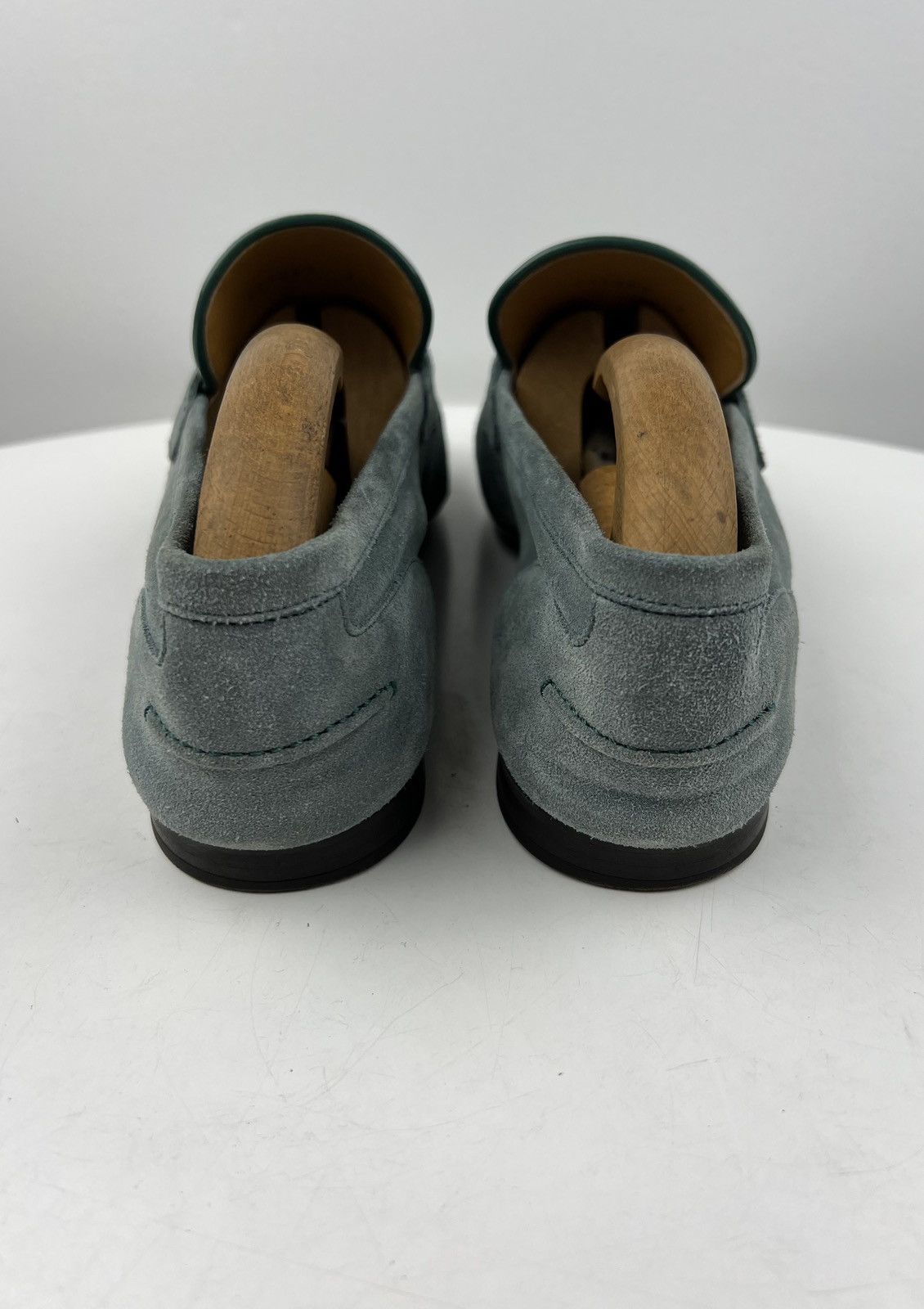Gucci GUCCI Loafers Suede Slip Ons Shoes HORSEBIT Web Stripe Blue Size US 9.5 / EU 42-43 - 12 Thumbnail