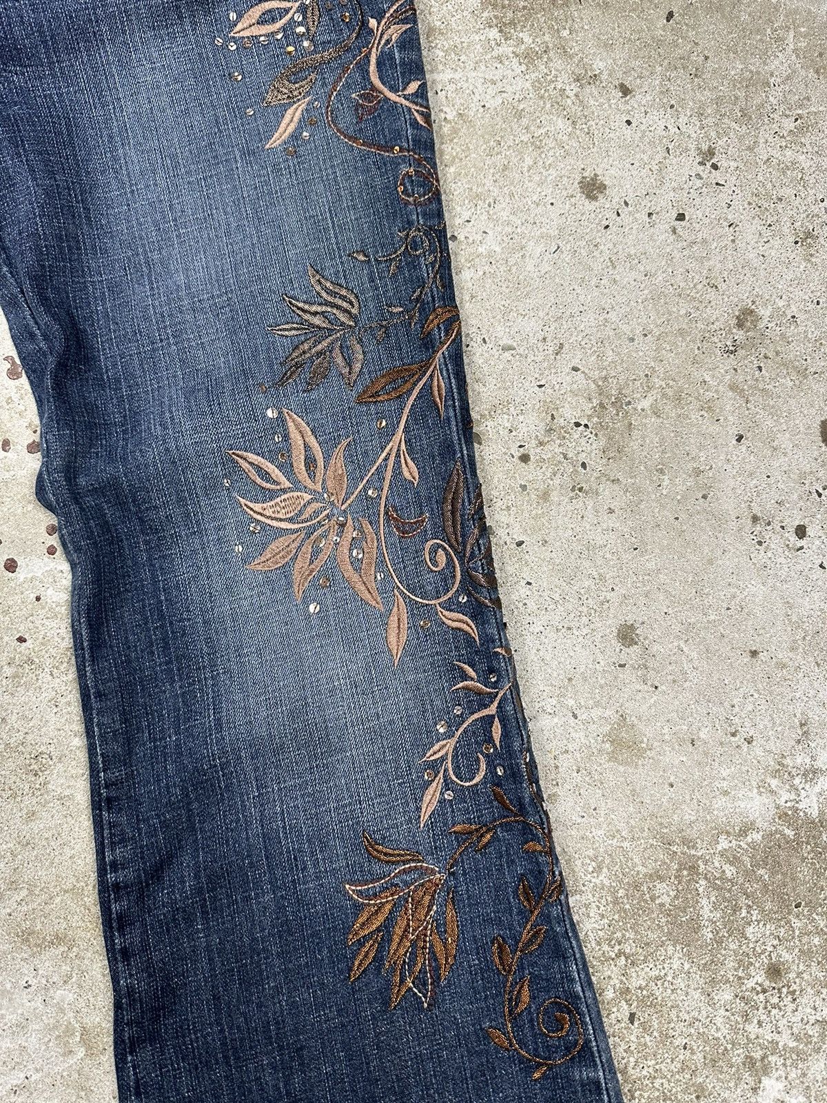 If Six Was Nine Vintage Y2K Flare Bootcut Rhinestones Denim Pants Jeans Size US 30 / EU 46 - 4 Thumbnail