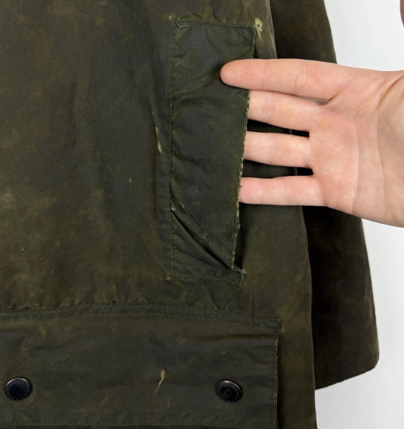 Barbour Barbour A200 Border Jacket Waxed Cotton Coat Green Full Zip Size US XL / EU 56 / 4 - 6 Thumbnail