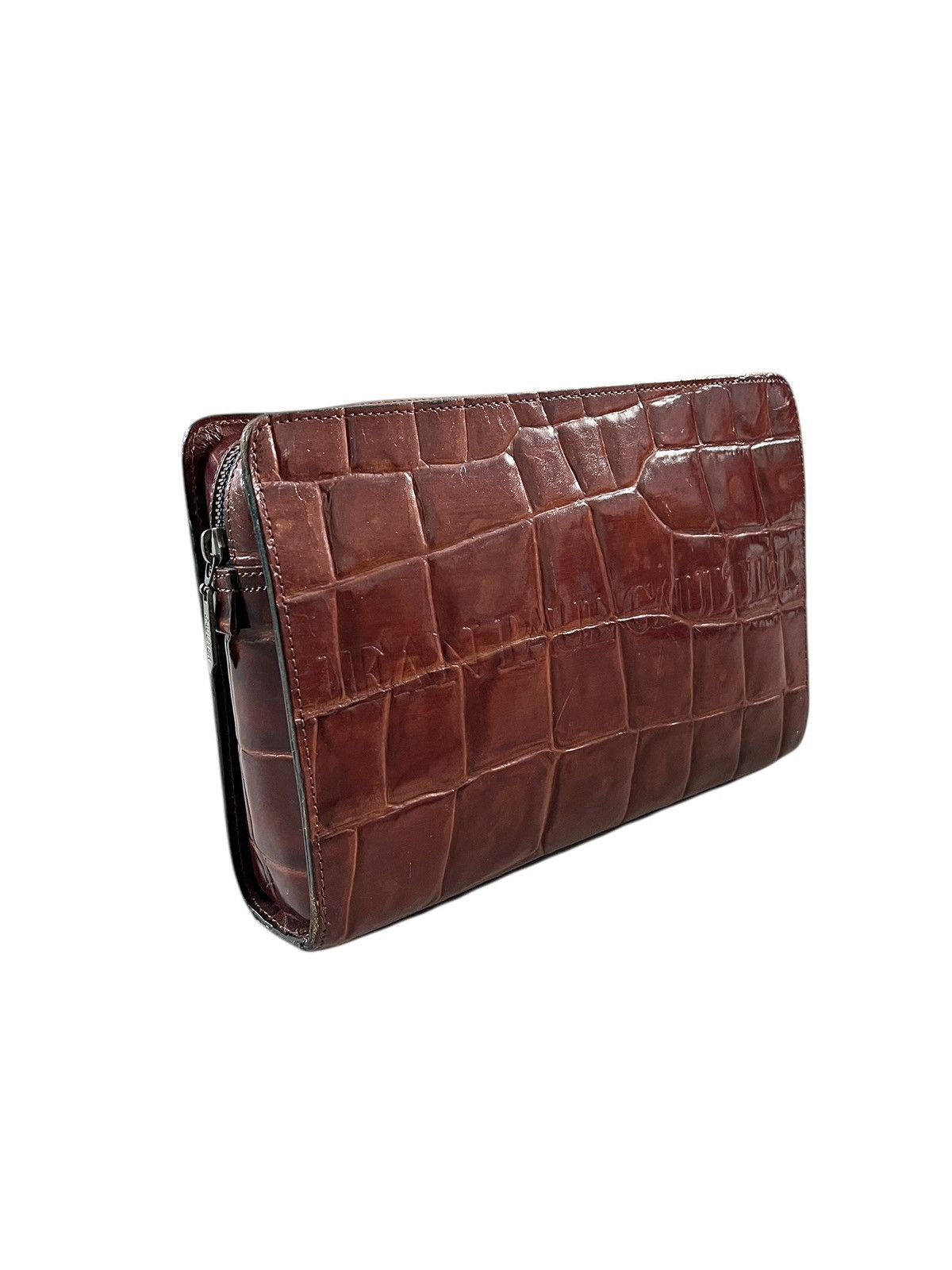 Jean Paul Gaultier 1990s JPG Homme Croc Pattern Leather Clutch Bag Size ONE SIZE - 20 Thumbnail
