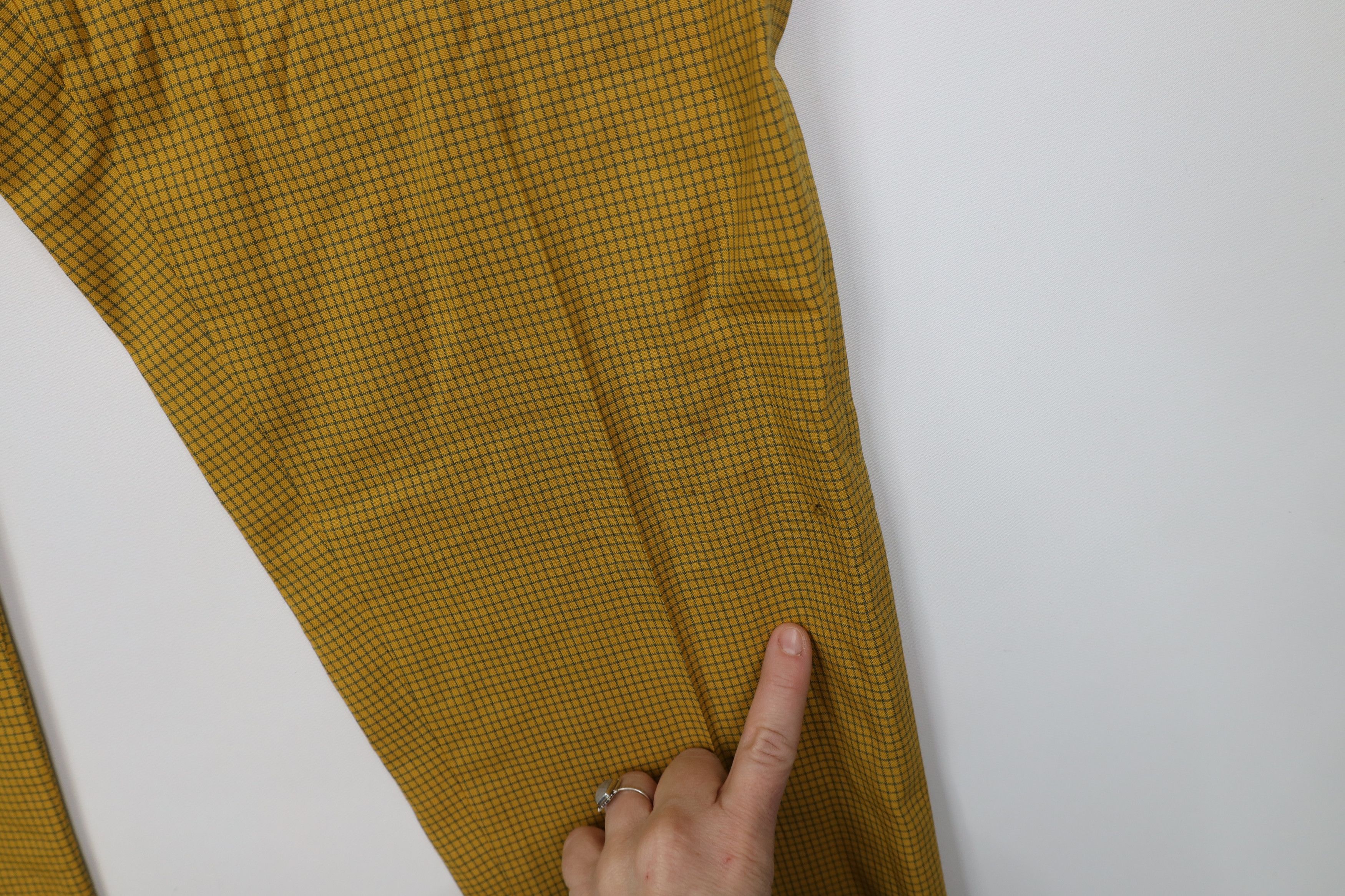 Vintage Vintage 50s Streetwear Wool Chino Pants Yellow Plaid USA Size US 34 / EU 50 - 5 Thumbnail