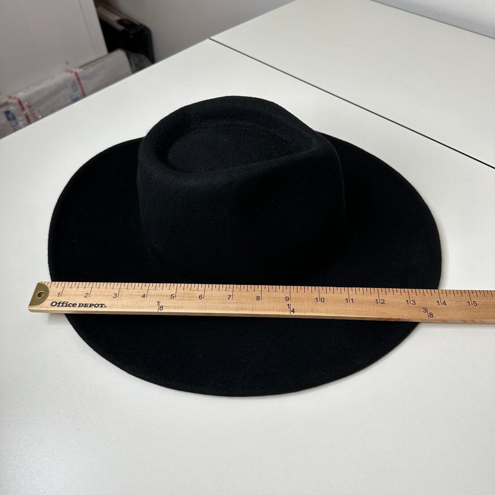 Other NWOT Black Teardrop Round Wide Brim Wool Fedora Unisex Size ONE SIZE - 10 Thumbnail