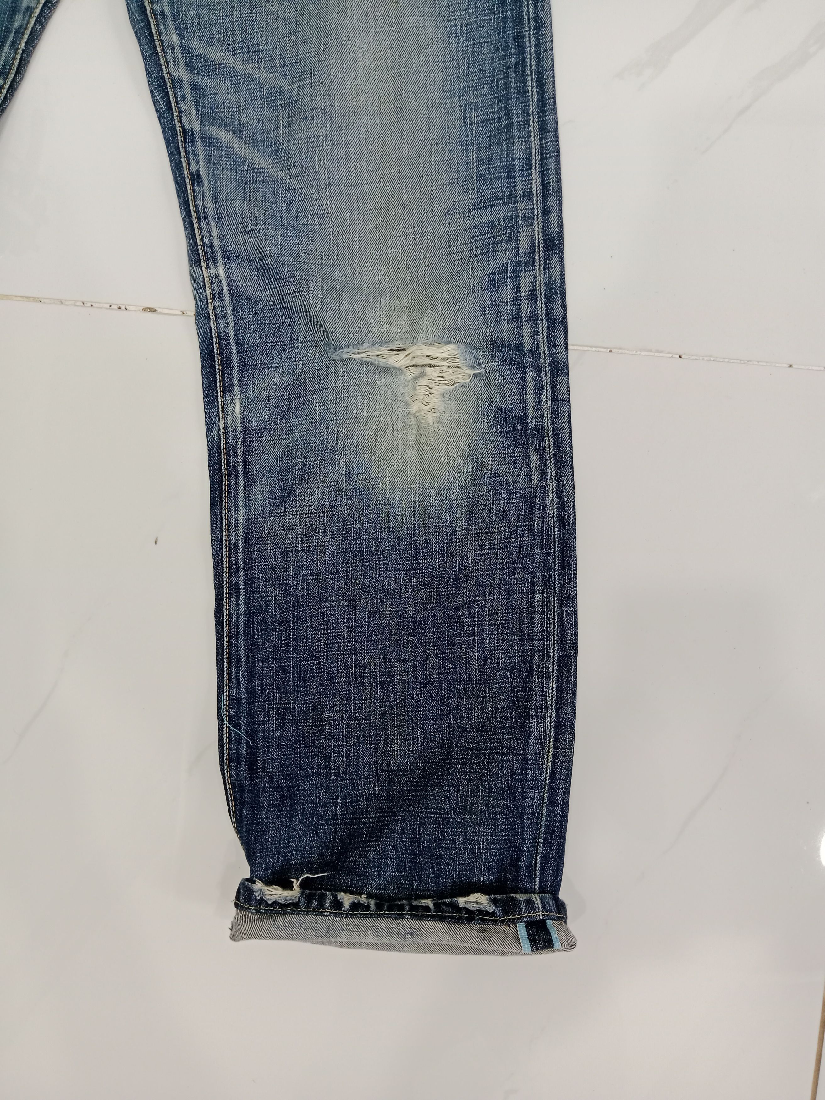 Levi's Vintage Clothing Levis Selvedge Distressed Jeans Blue Denim Size US 29 - 6 Thumbnail