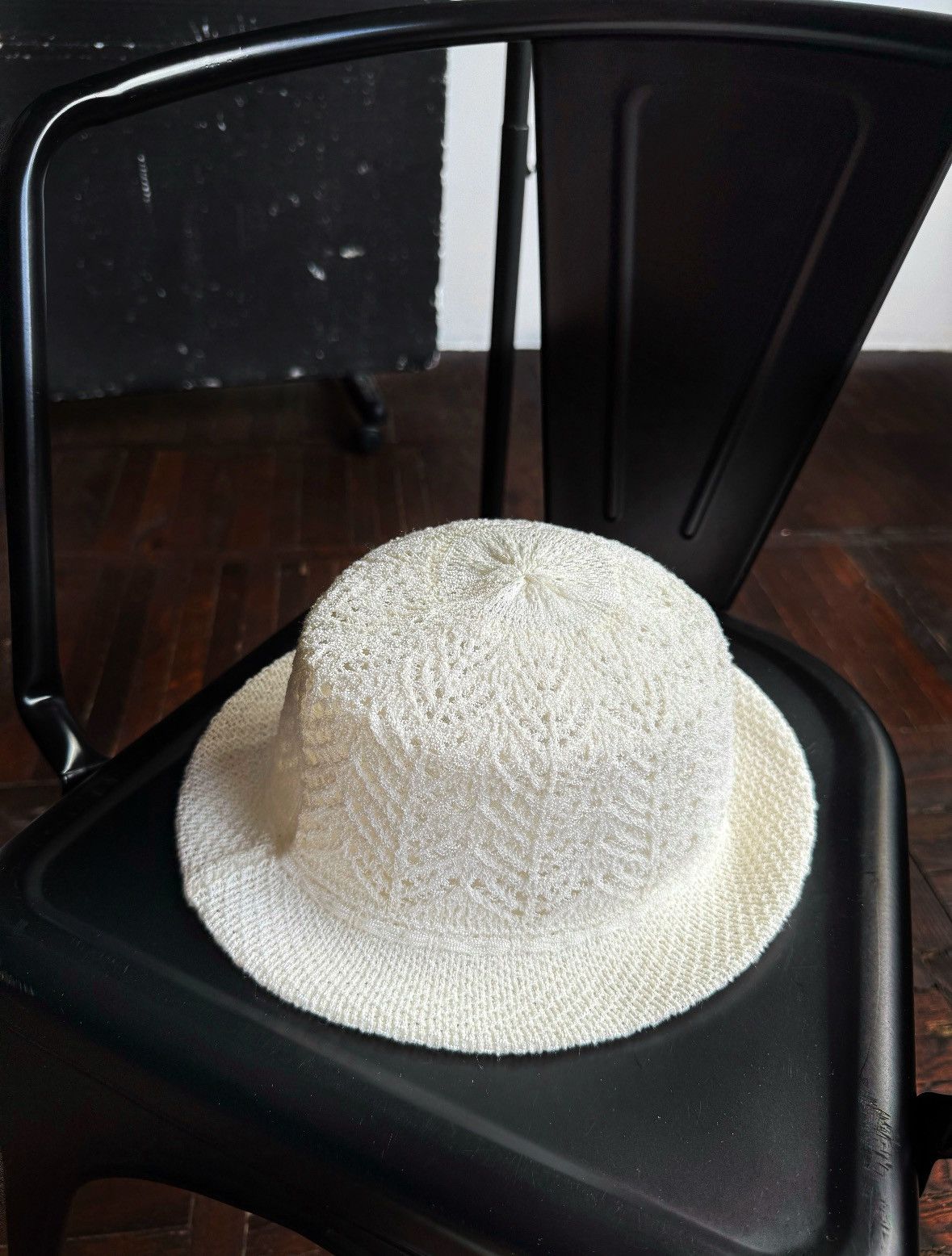 Wigens Wigens Vintage White Beige Knit Bucket Cloche Hat Sweden Size ONE SIZE - 4 Thumbnail