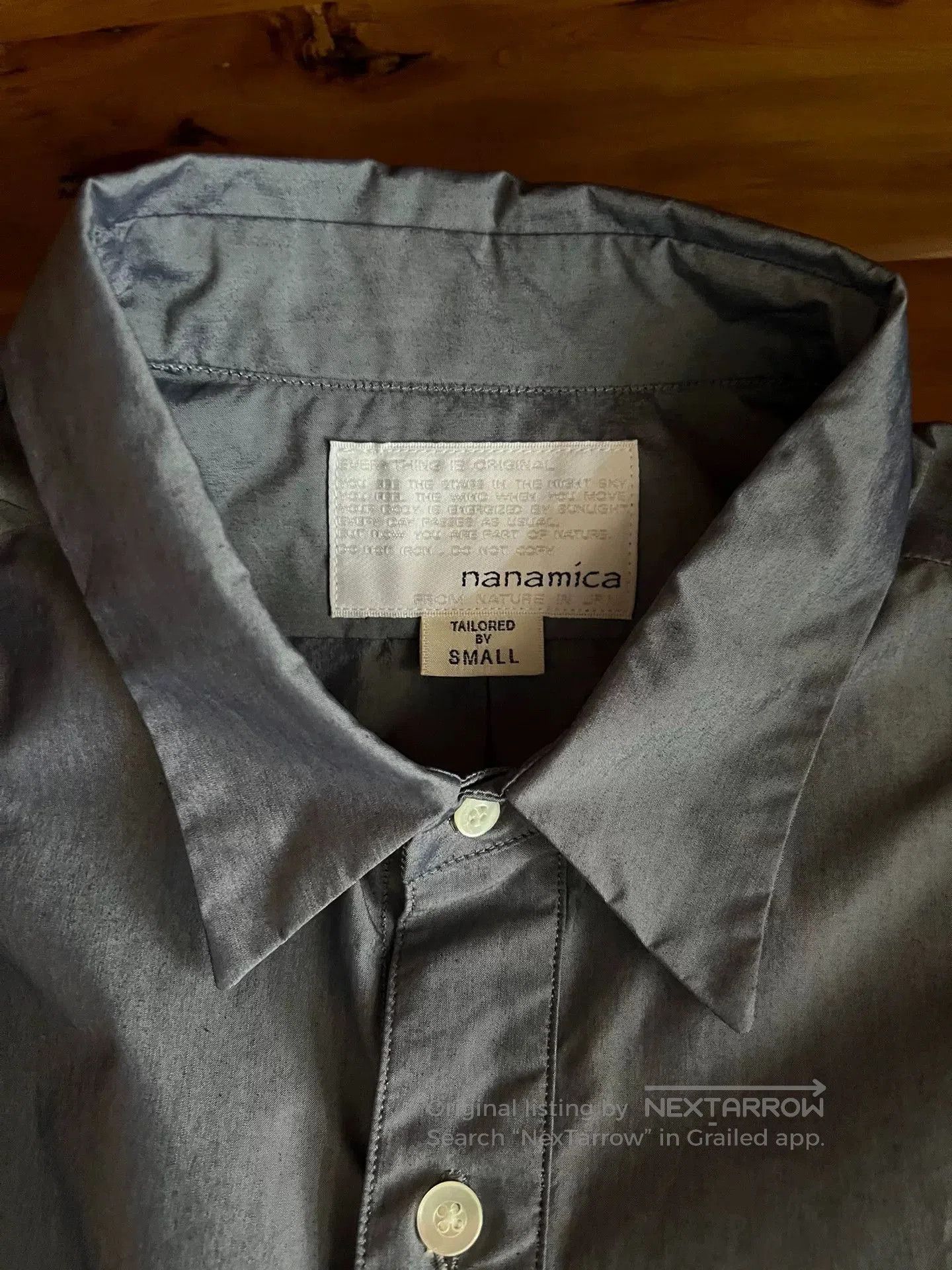 Nanamica gray blue short sleeve shirt for summer. Size US S / EU 44-46 / 1 - 7 Thumbnail