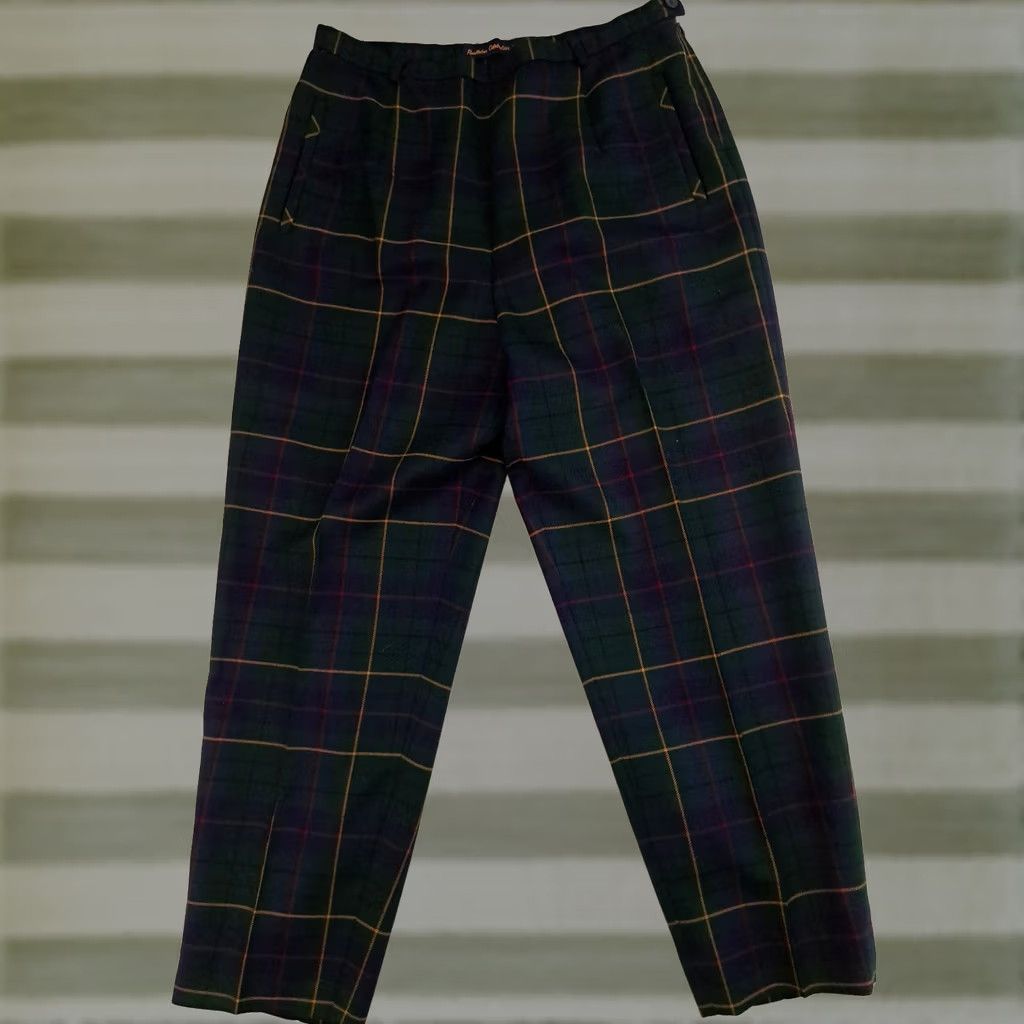 Pendleton VINTAGE Pendleton Wool Women's Pants Plaid Green 14 Green Wool Straight Leg 28in Inseam Preppy Size 36" / US 14 / IT 50 - 1 Thumbnail