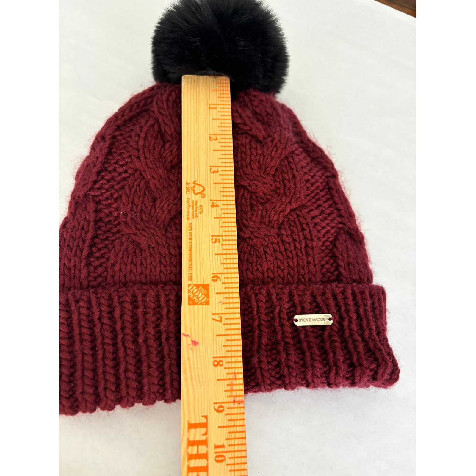 Steve Madden Steve Madden Hat Beanie Burgundy Size ONE SIZE - 3 Thumbnail