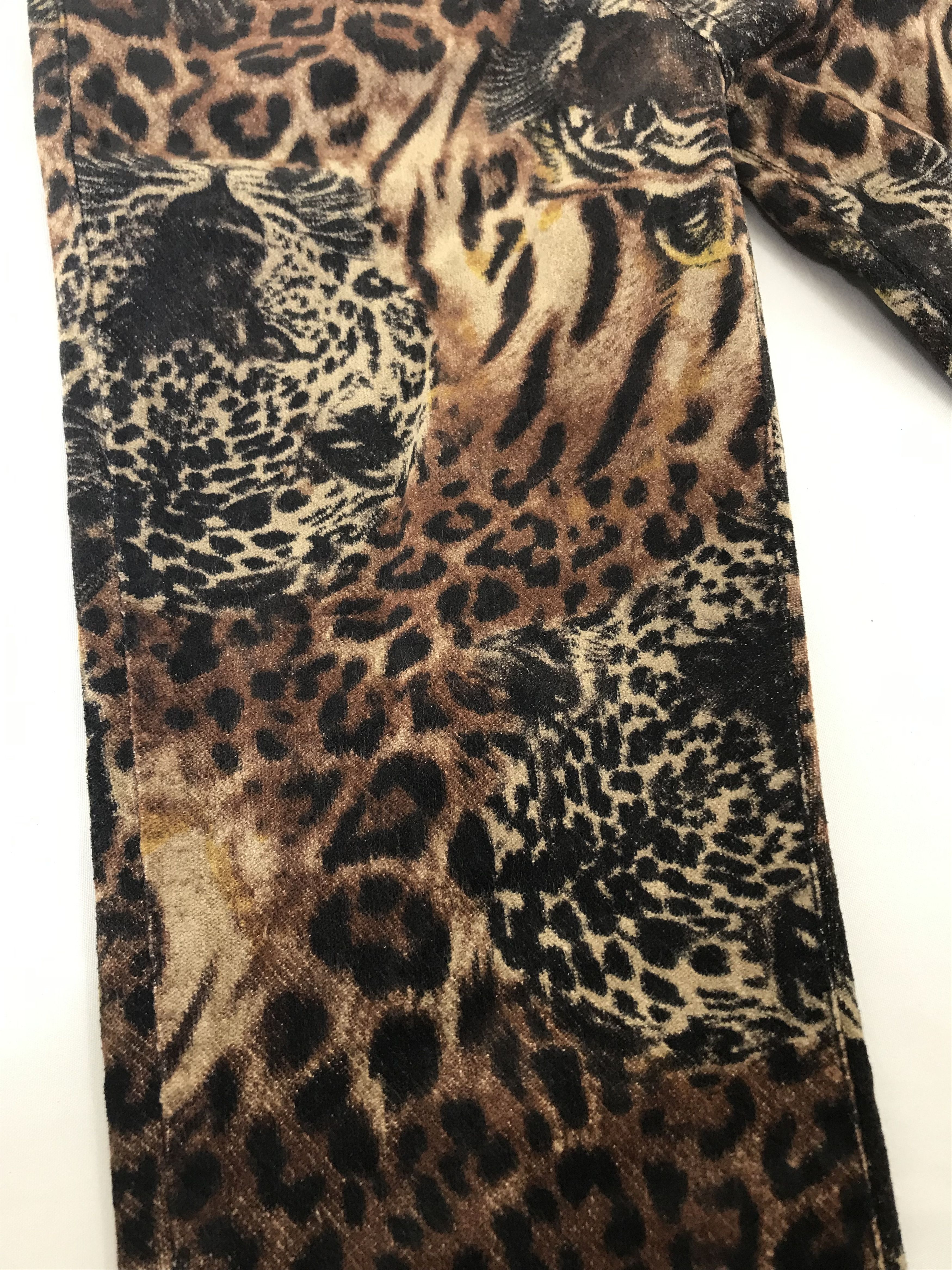 Japanese Brand Japanese Tiger & Leopard 3D Printed Velvet Skinny Pants Size 26" / US 2 / IT 38 - 9 Thumbnail