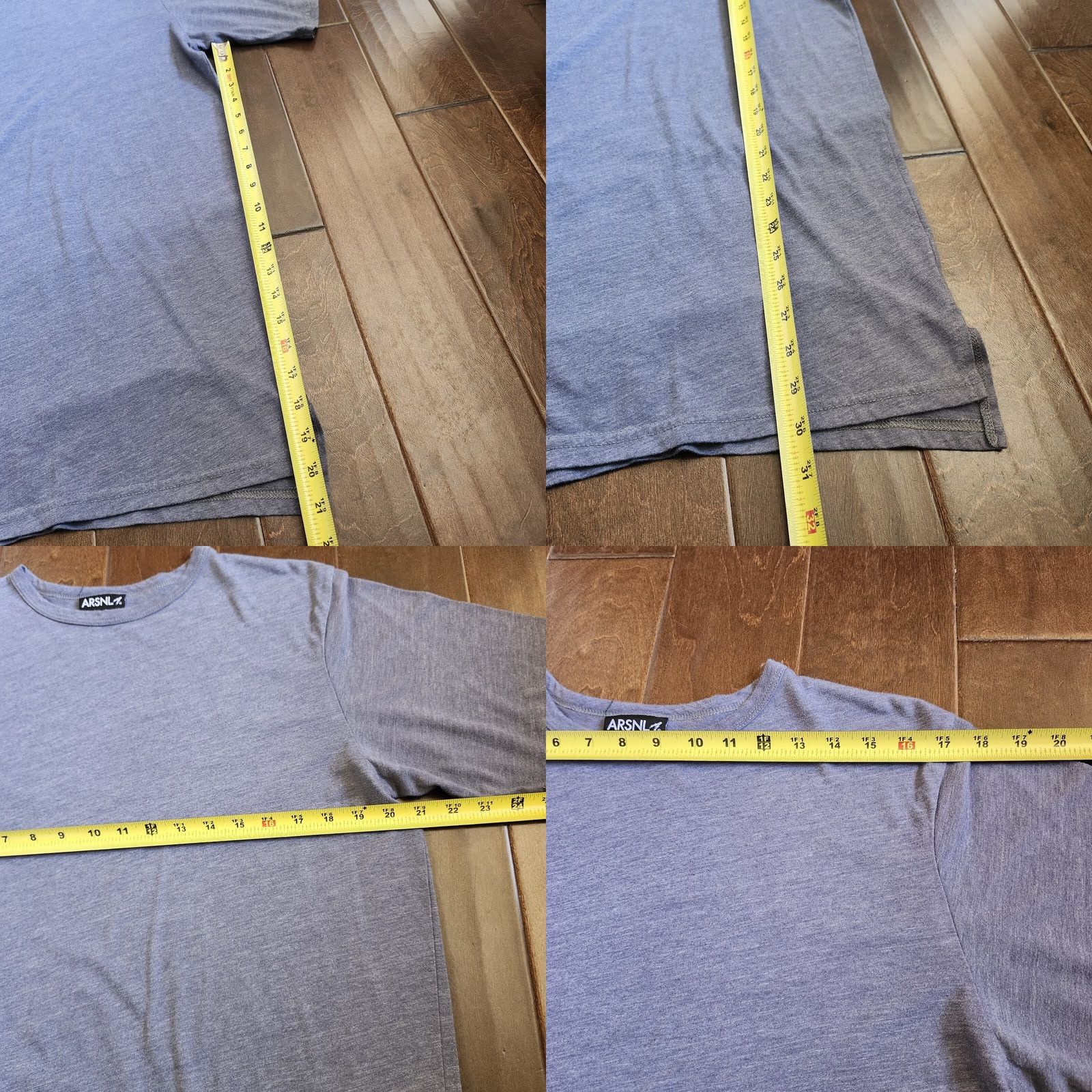 Vintage ARSNL Men Blue Heathered Short Sleeve Shirt XL Crew Neck Solid T-Shirt Summer Spring Fall Mens XL Blue Size US XL / EU 56 / 4 - 8 Thumbnail