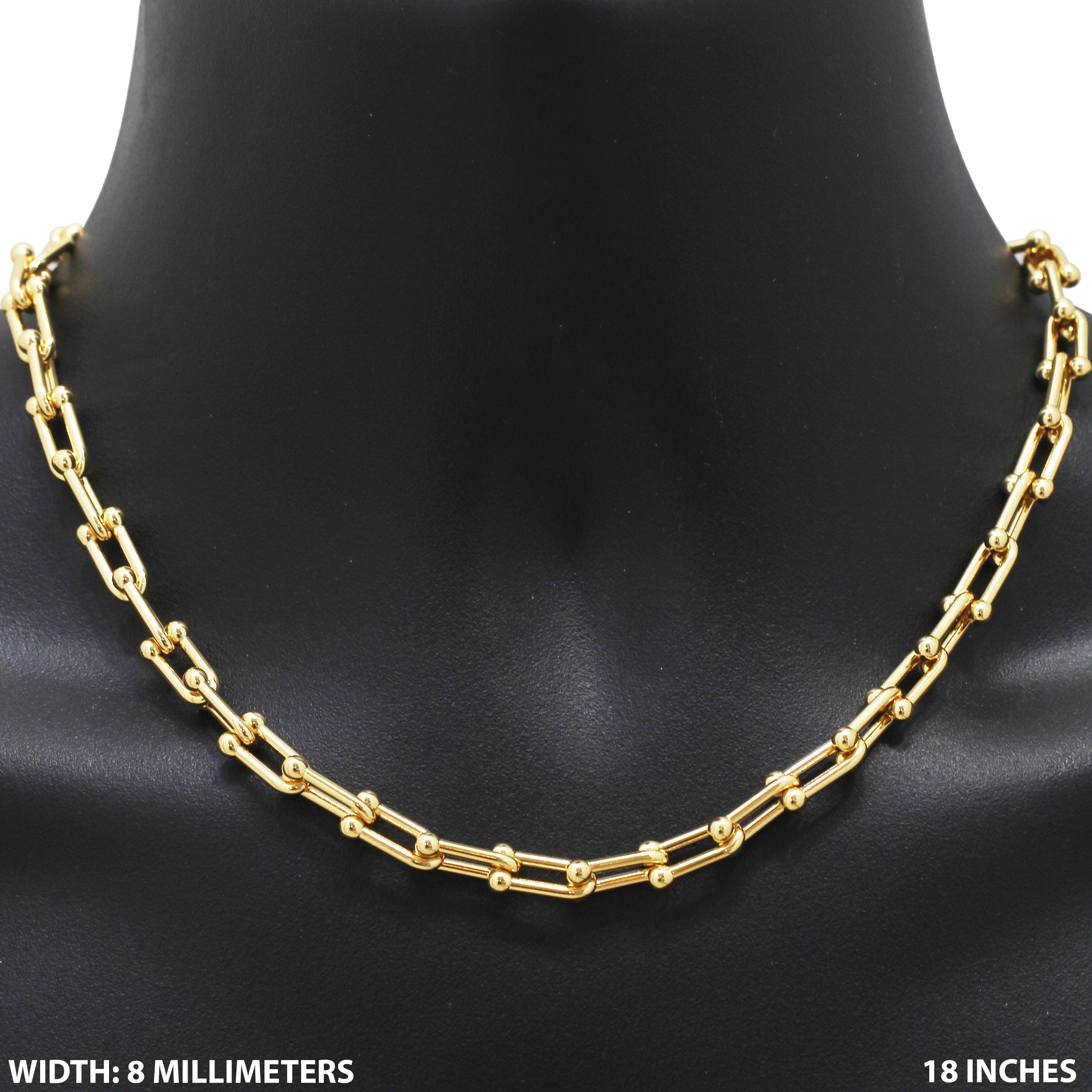 Other 316L SS 18k GP 8mm Graduated Link Chain Necklace 18" Size ONE SIZE - 1 Preview