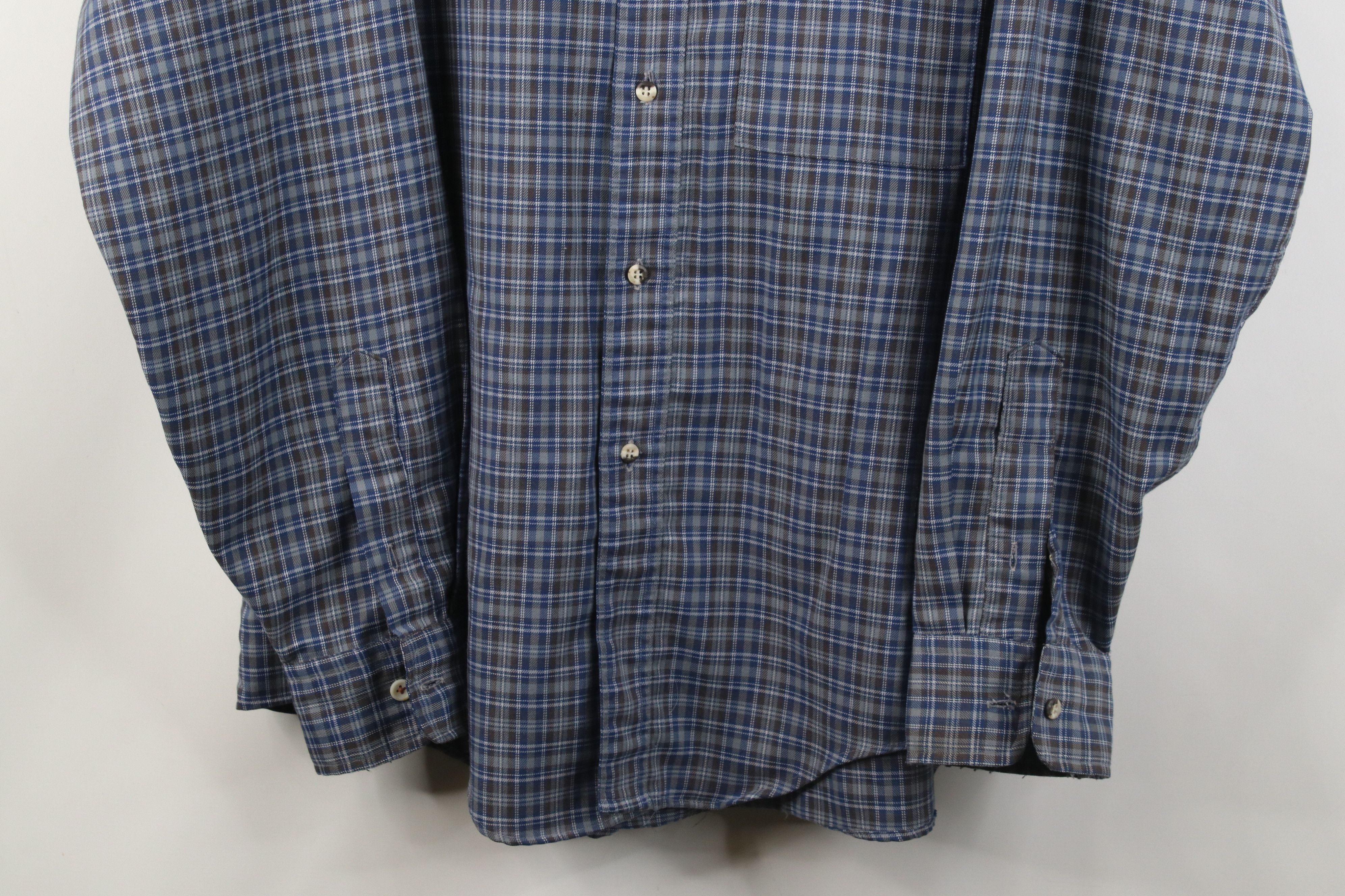Vintage Vintage 70s Streetwear Collared Button Shirt Plaid USA Size US L / EU 52-54 / 3 - 3 Thumbnail