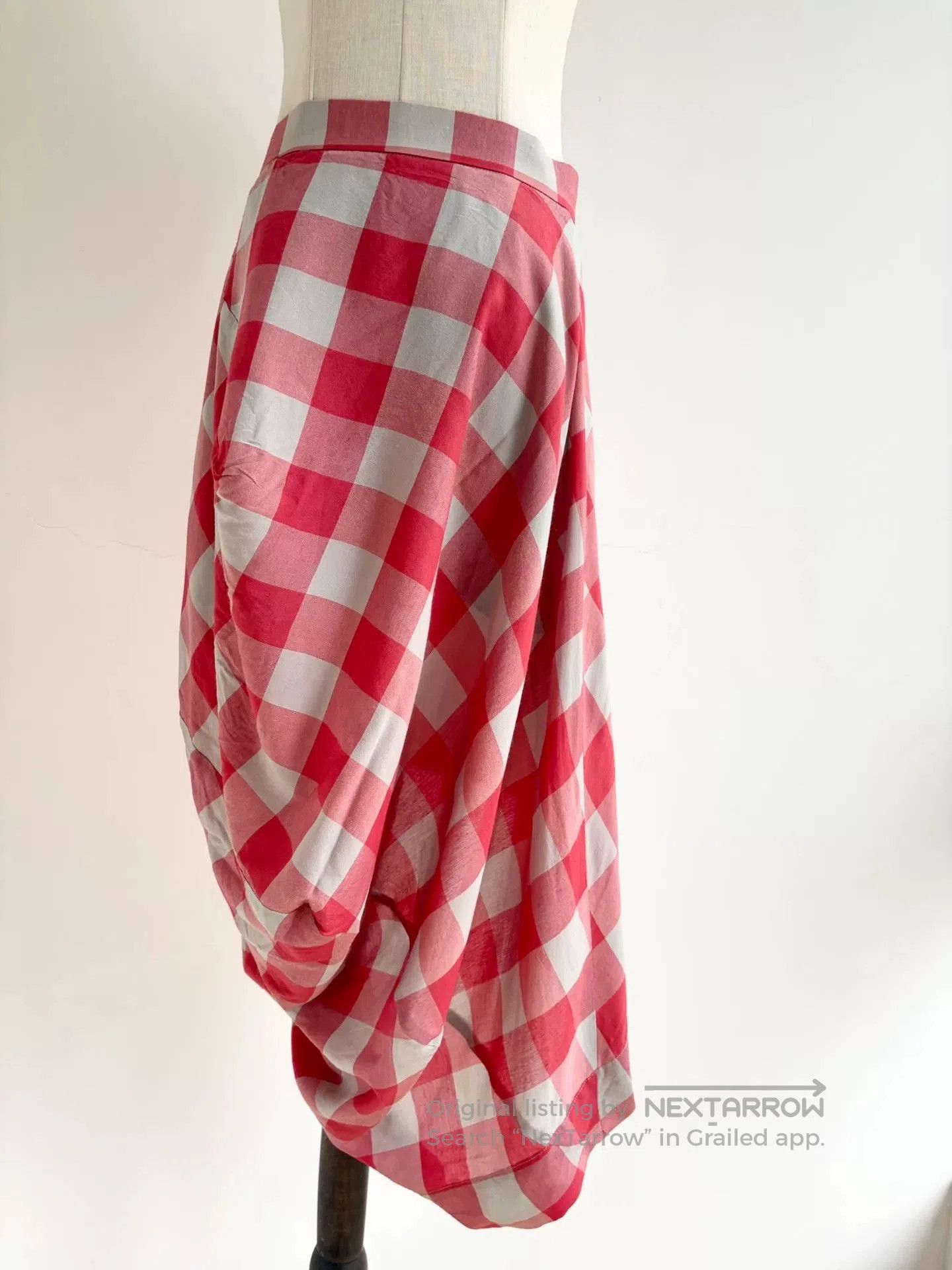 Vivienne Westwood Vivienne Westwood Vintage Red Gray Plaid Irregular Skirt. Size 39" - 6 Thumbnail