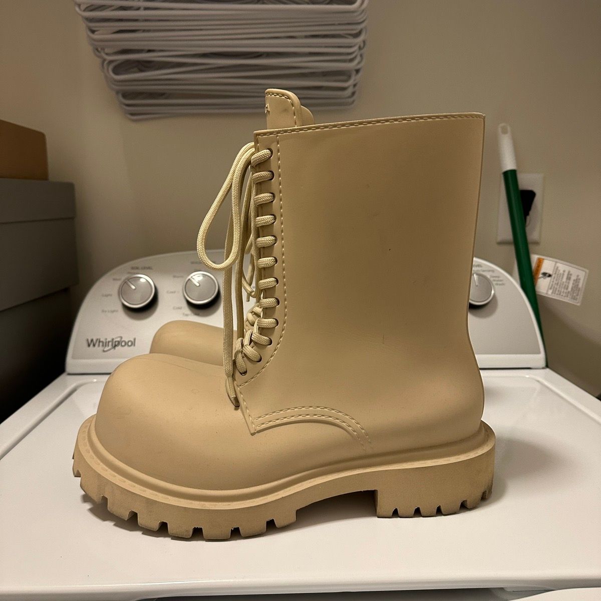 Pre-owned Balenciaga 1 Of 1 Cancelled Steroid Boots In Off White