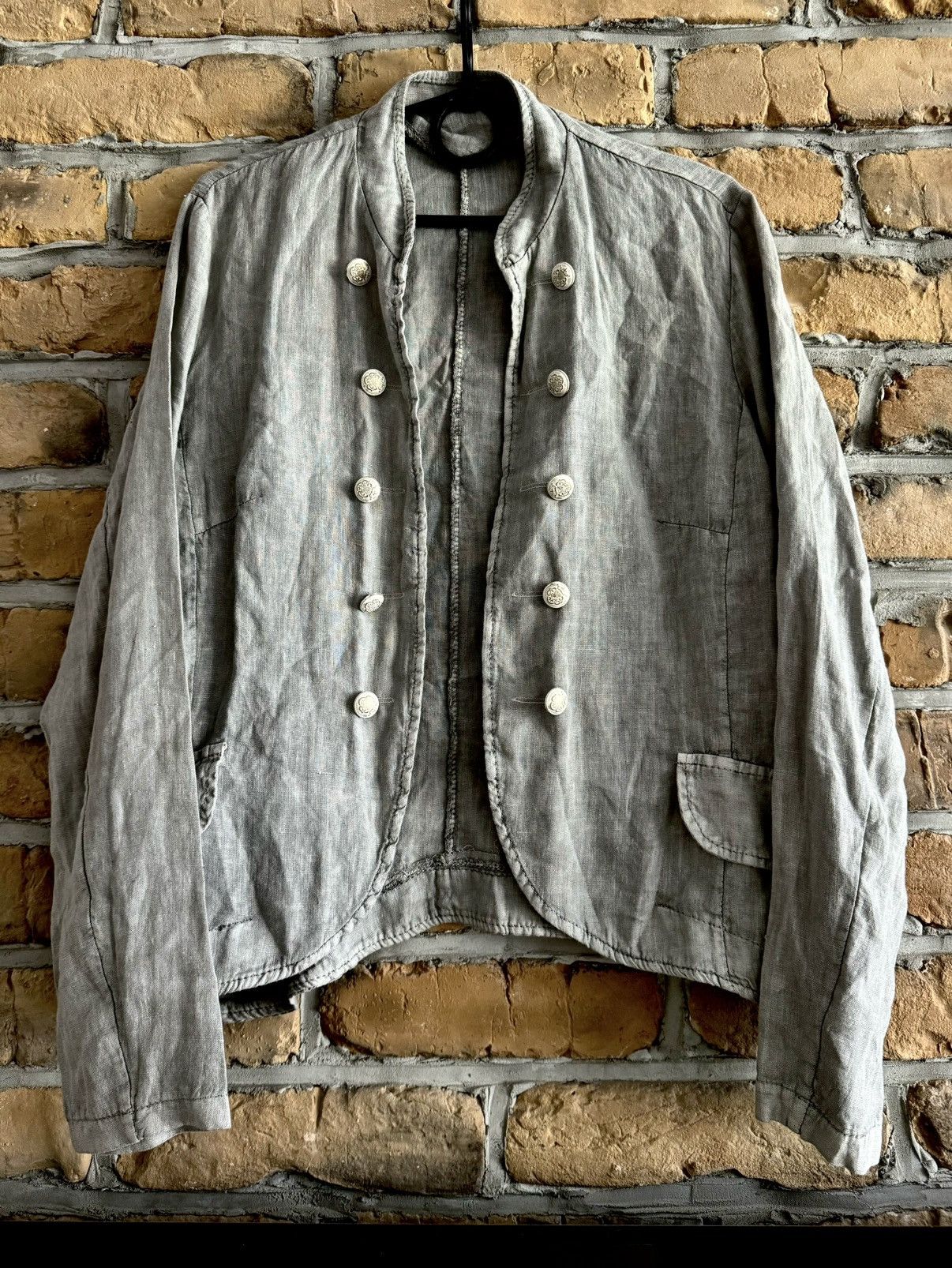 Hedi Slimane Vintage Linen Hussar Napoleon Button Blazer Jacket Size US S / EU 44-46 / 1 - 2 Thumbnail