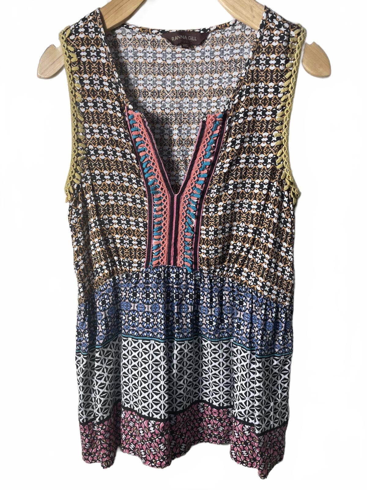 Other Anthropologie Ranna Gill Blouse Tank Top Womens XS Boho EUC Size XS / US 0-2 / IT 36-38 - 7 Thumbnail