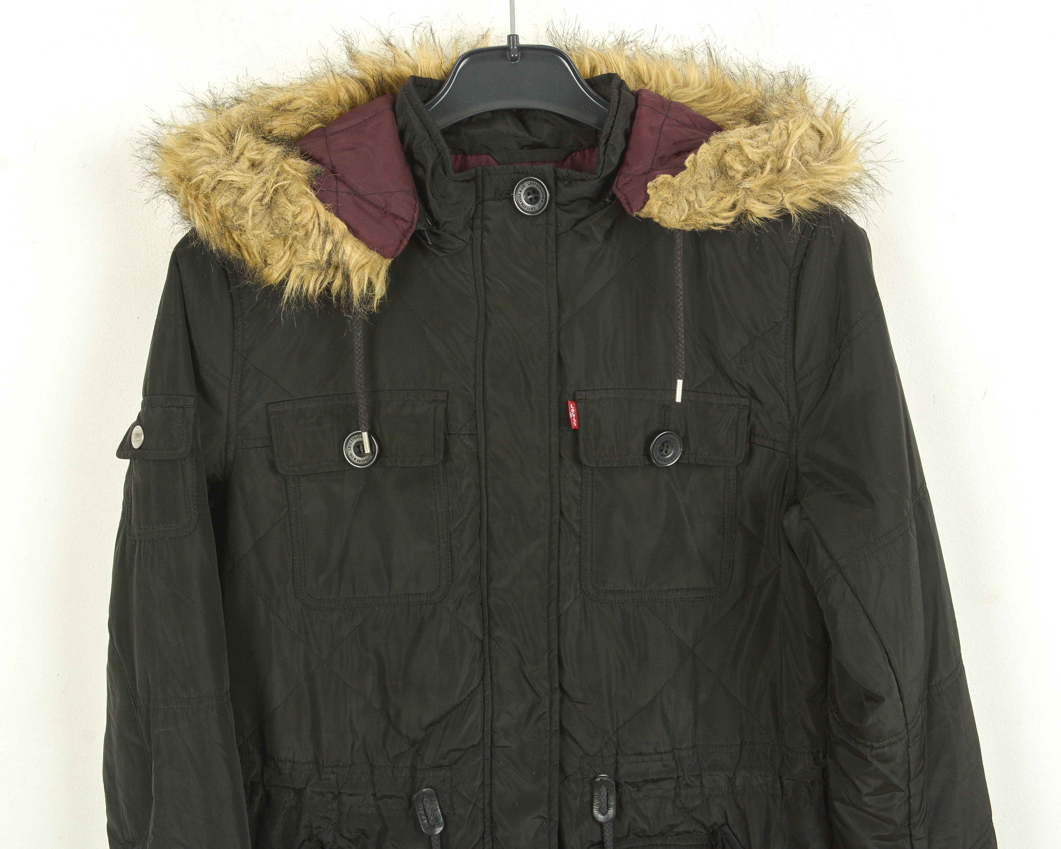 Levi's Womens S Jacket Hooded Parka Coat polyester multipocket Size S / US 4 / IT 40 - 2 Thumbnail
