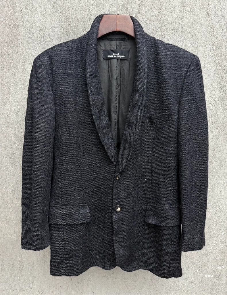 Comme des Garcons comme des garcons Rei Kawakubo tricot Black fiber suit jack Size US L / EU 52-54 / 3 - 1 Thumbnail
