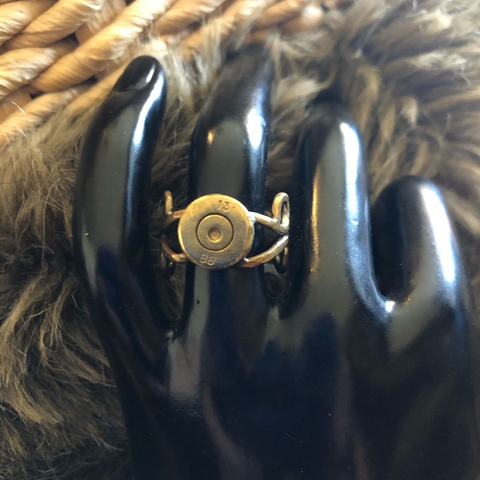 Vintage Vintage handmade hammered brass bullet primer ring Size ONE SIZE - 2 Thumbnail