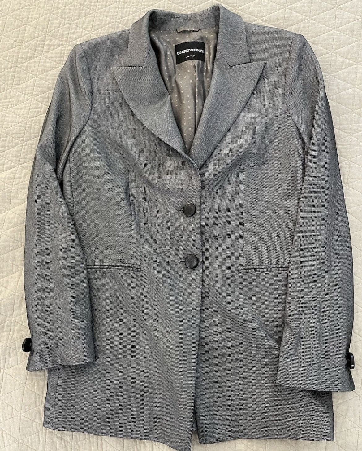 Emporio Armani Peak Lapel Mini Nailhead Jacket Size XL / US 12-14 / IT 48-50 - 1 Thumbnail