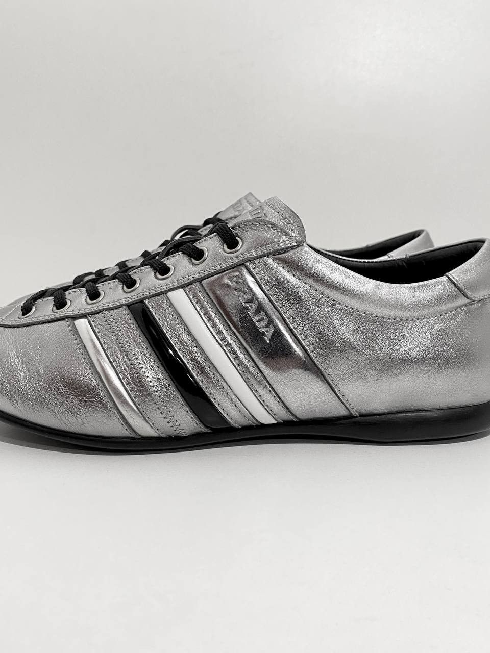 Prada Prada Sport Logo Silver Metallic Bowling Shoe Low Sneakers Size US 8.5 / EU 41-42 - 5 Thumbnail